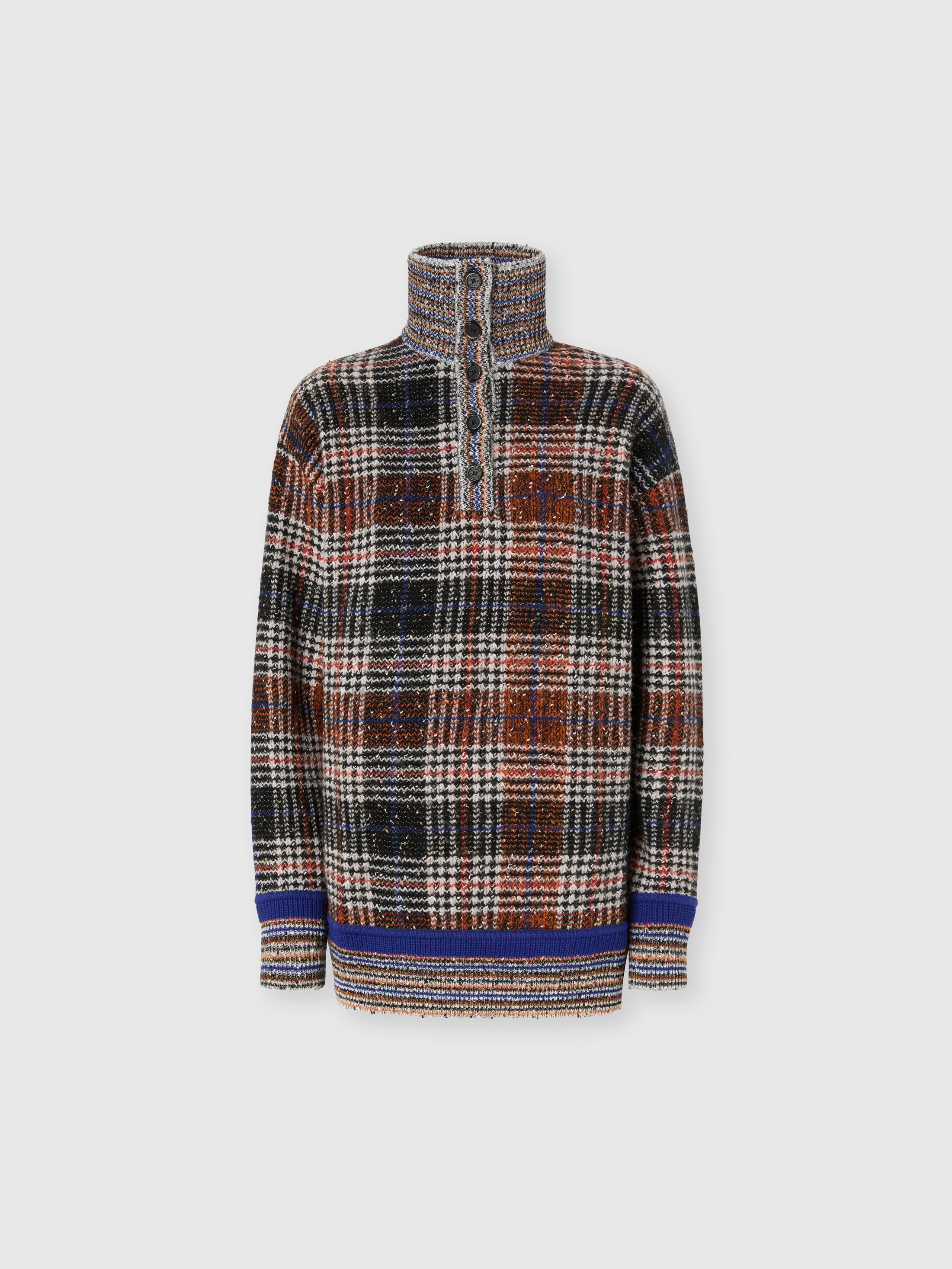 Missoni High-neck Sweater With Check Pattern In Multi