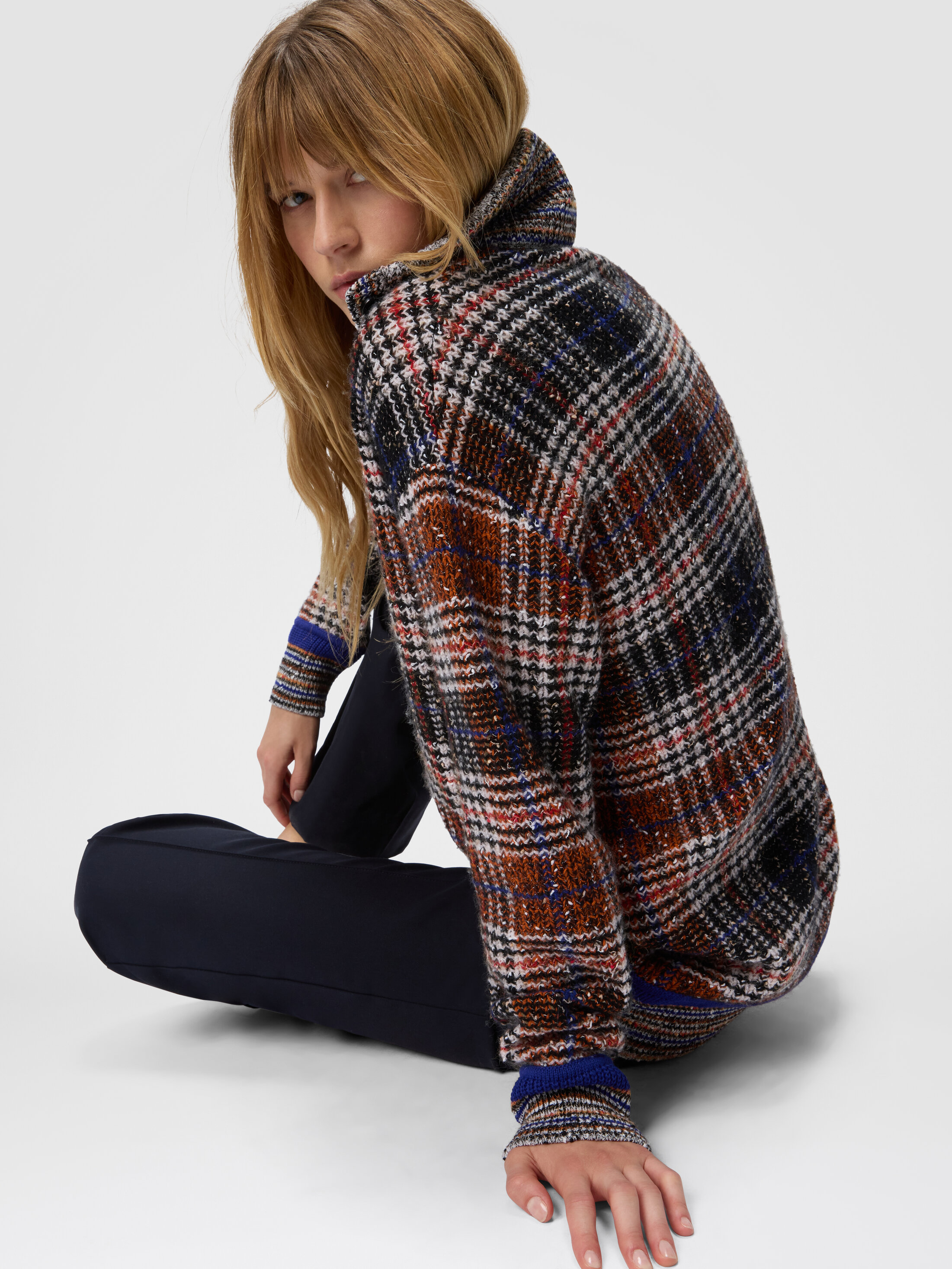 High-neck sweater with check pattern Multicoloured | Missoni