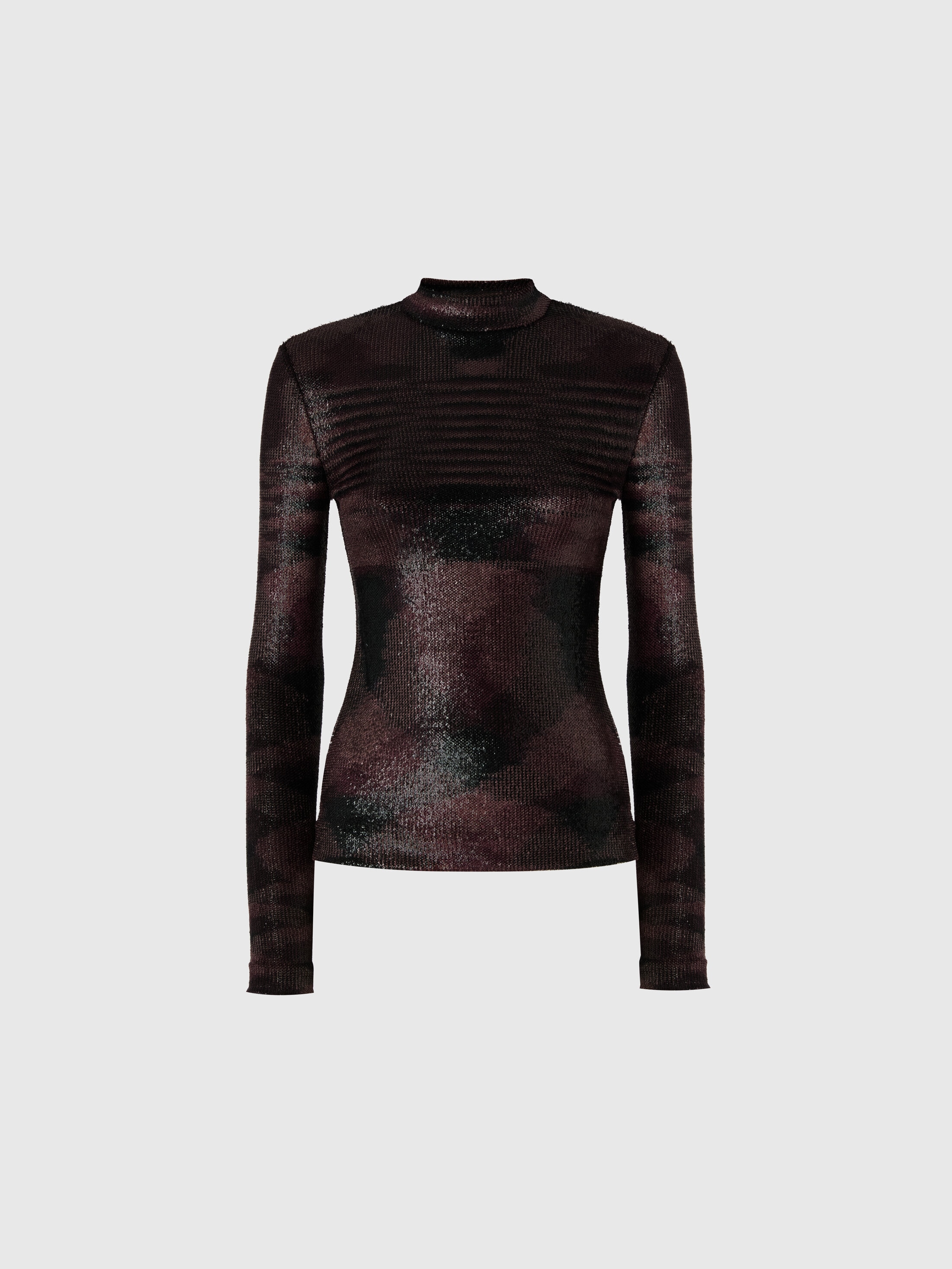 Missoni Turtleneck Sweater With Flame Pattern In Animal Print