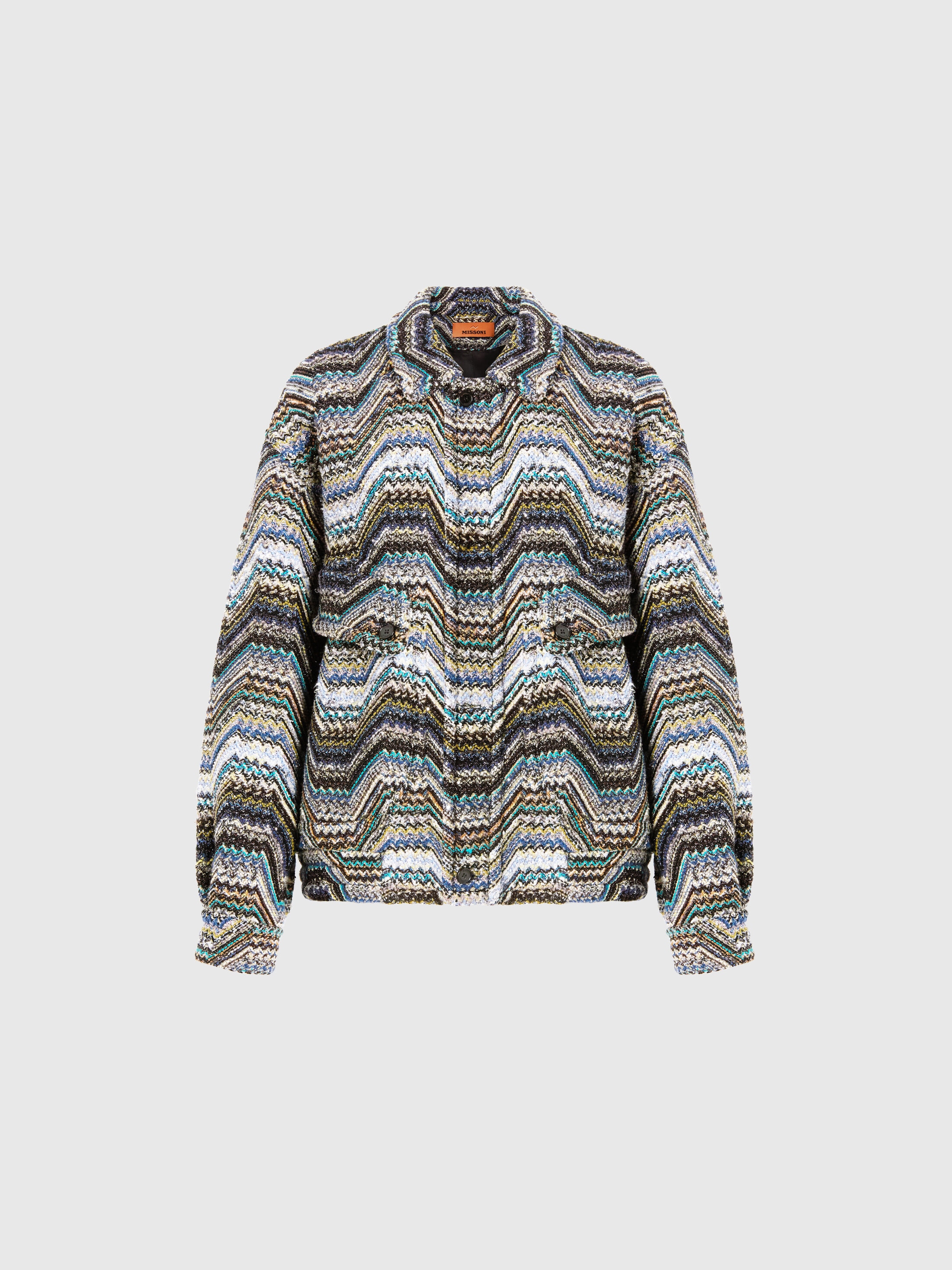 Oversized jacket in wool blend zig zag Multicoloured | Missoni