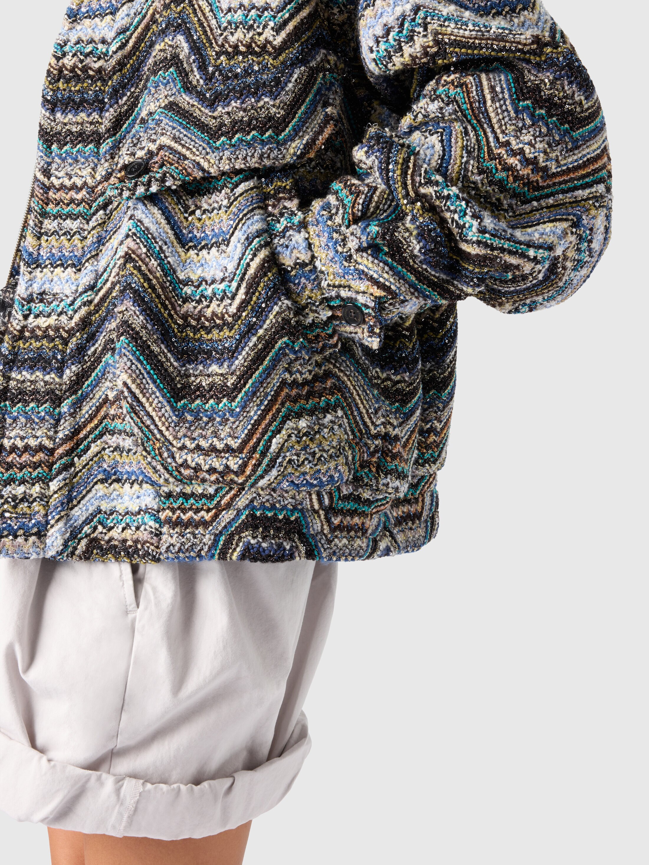 Oversized jacket in wool blend zig zag Multicoloured | Missoni