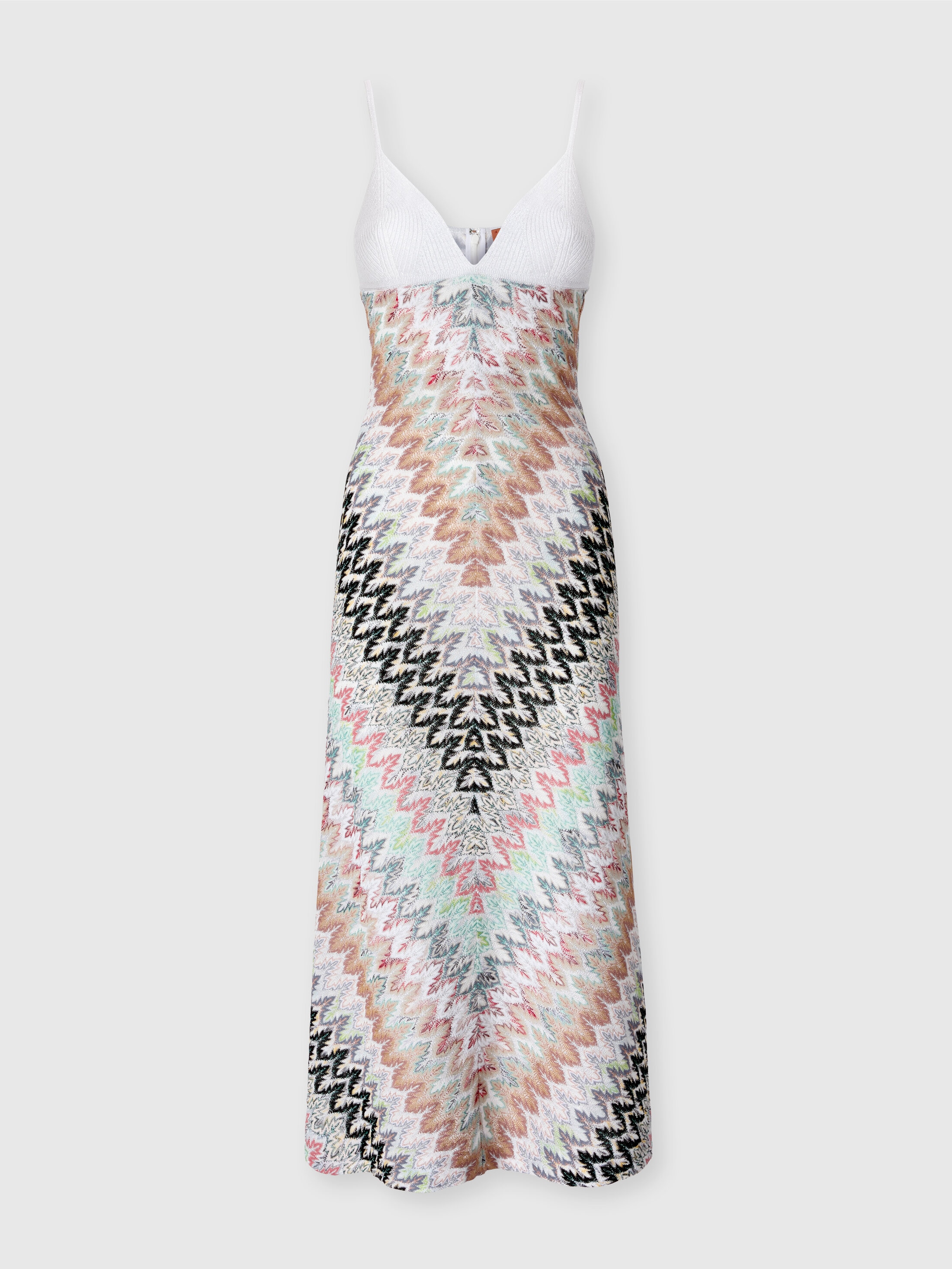 Sleeveless Long Dress with Contrast Bodice Multicoloured | Missoni