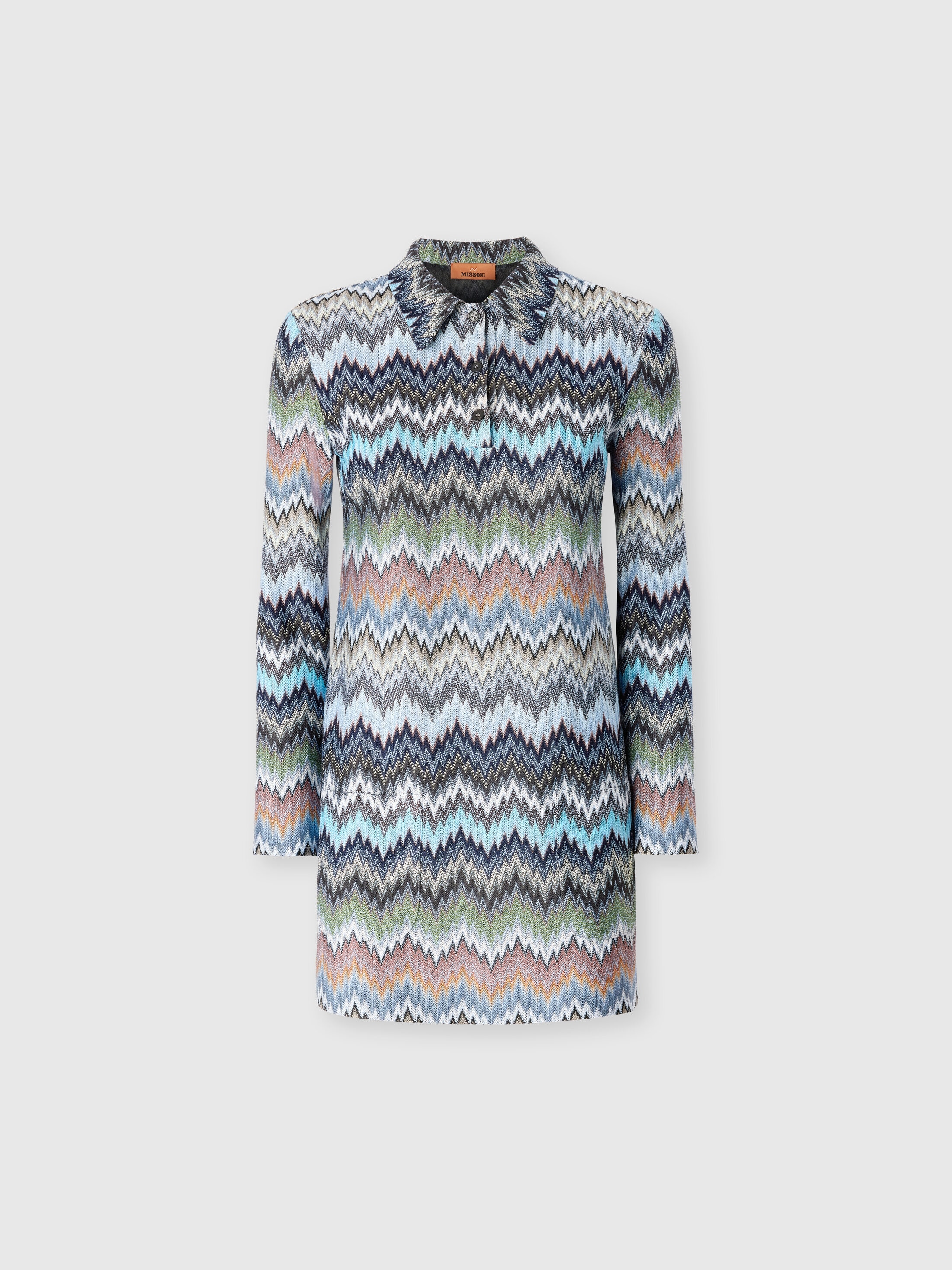 Missoni - Mini-robe polo en viscose motif serpent Femme Bleu Multicolore Taille 40 990 €