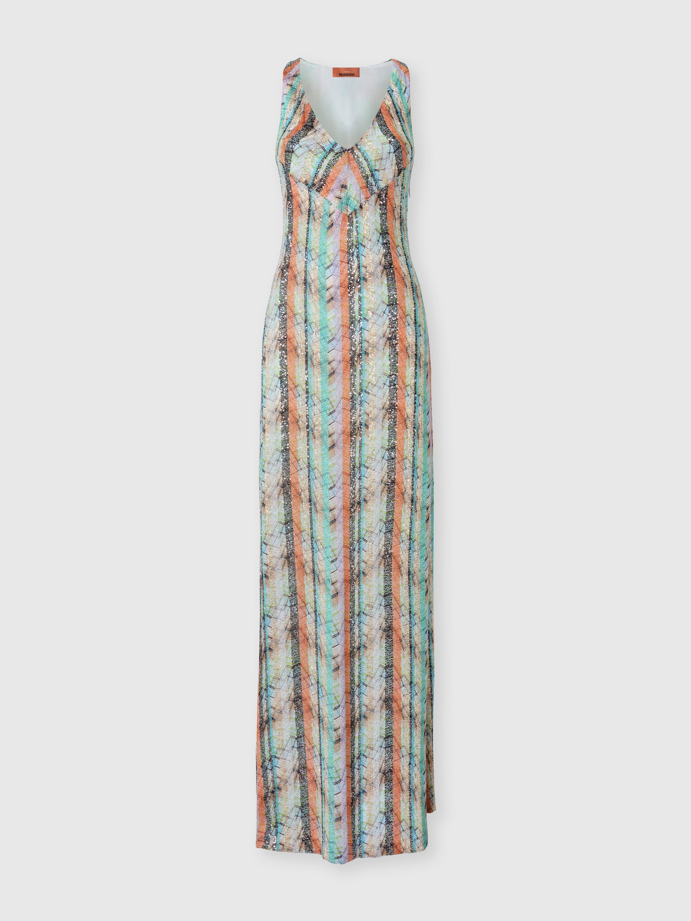 Missoni Donna Multicolore - Abito Lungo Smanicato In Misto Viscosa Lamé Multilavorazione, Taglia: 42