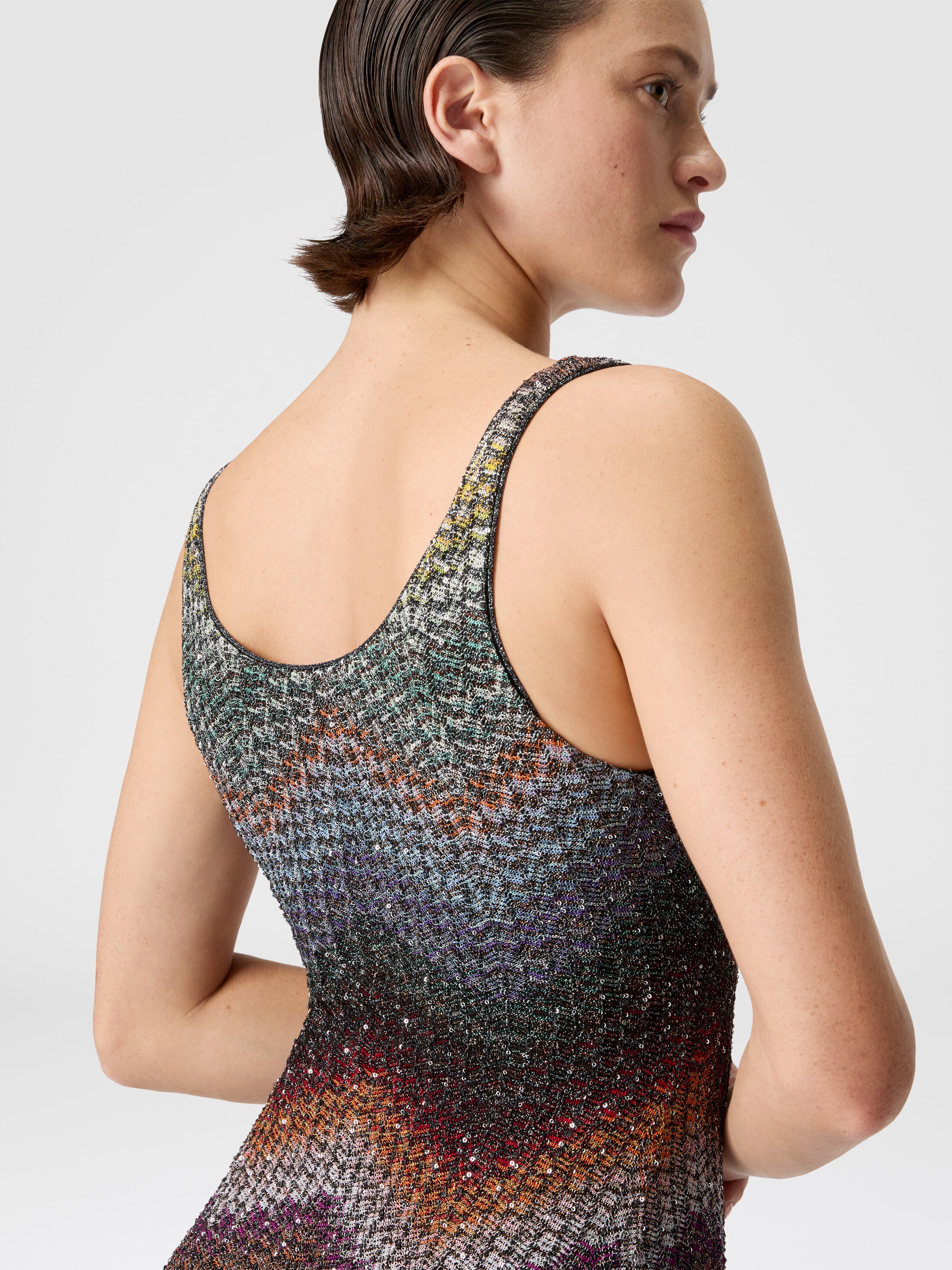 タグ付き新品　MISSONI ラメ　きらきらニットタンクトップ MISSONI Sequin-embellished striped metallic crochet-knit tank
