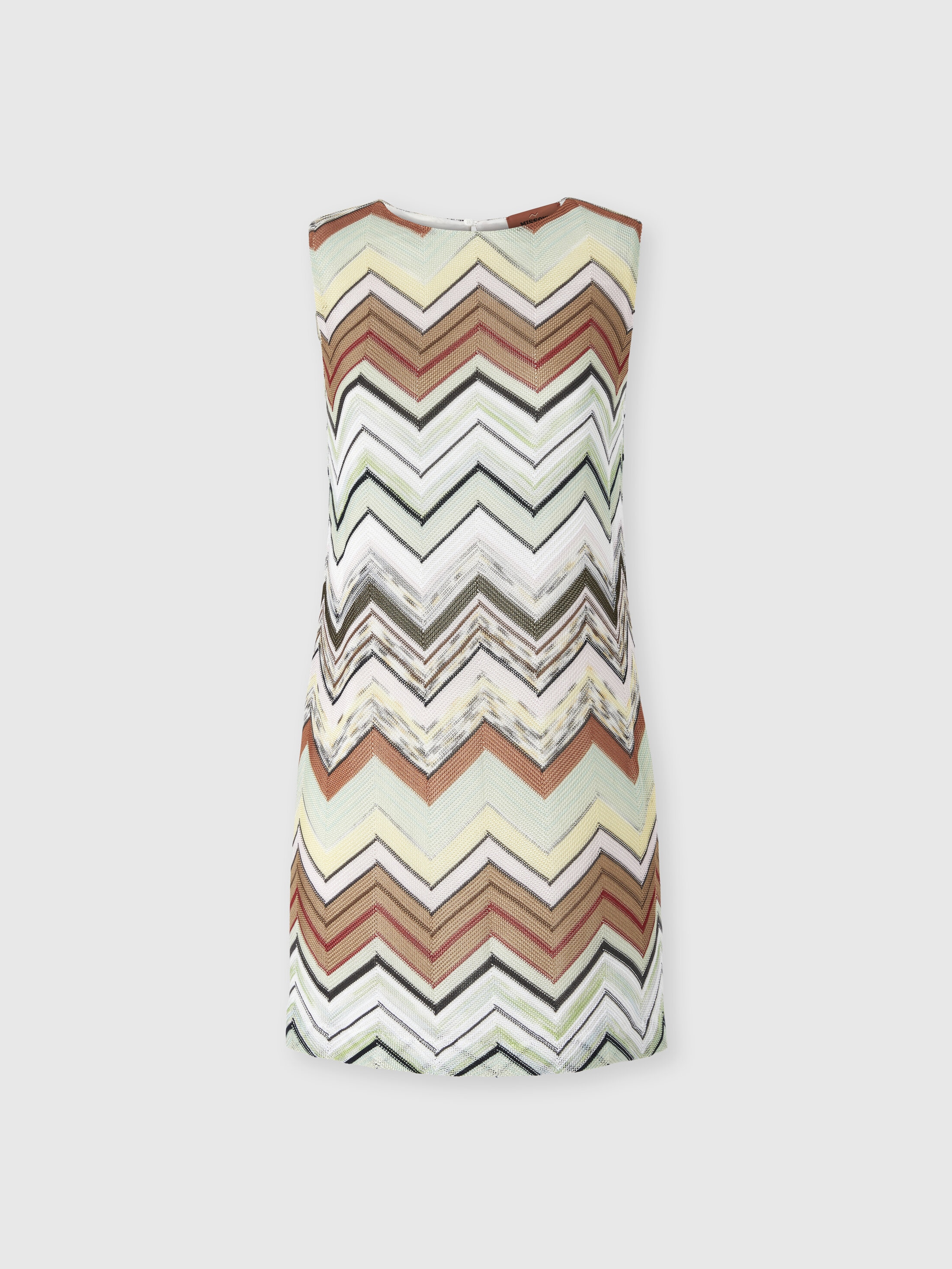 Missoni Donna Multicolore - Mini-Abito Senza Maniche In Viscosa E Cotone Chevron, Taglia: 42