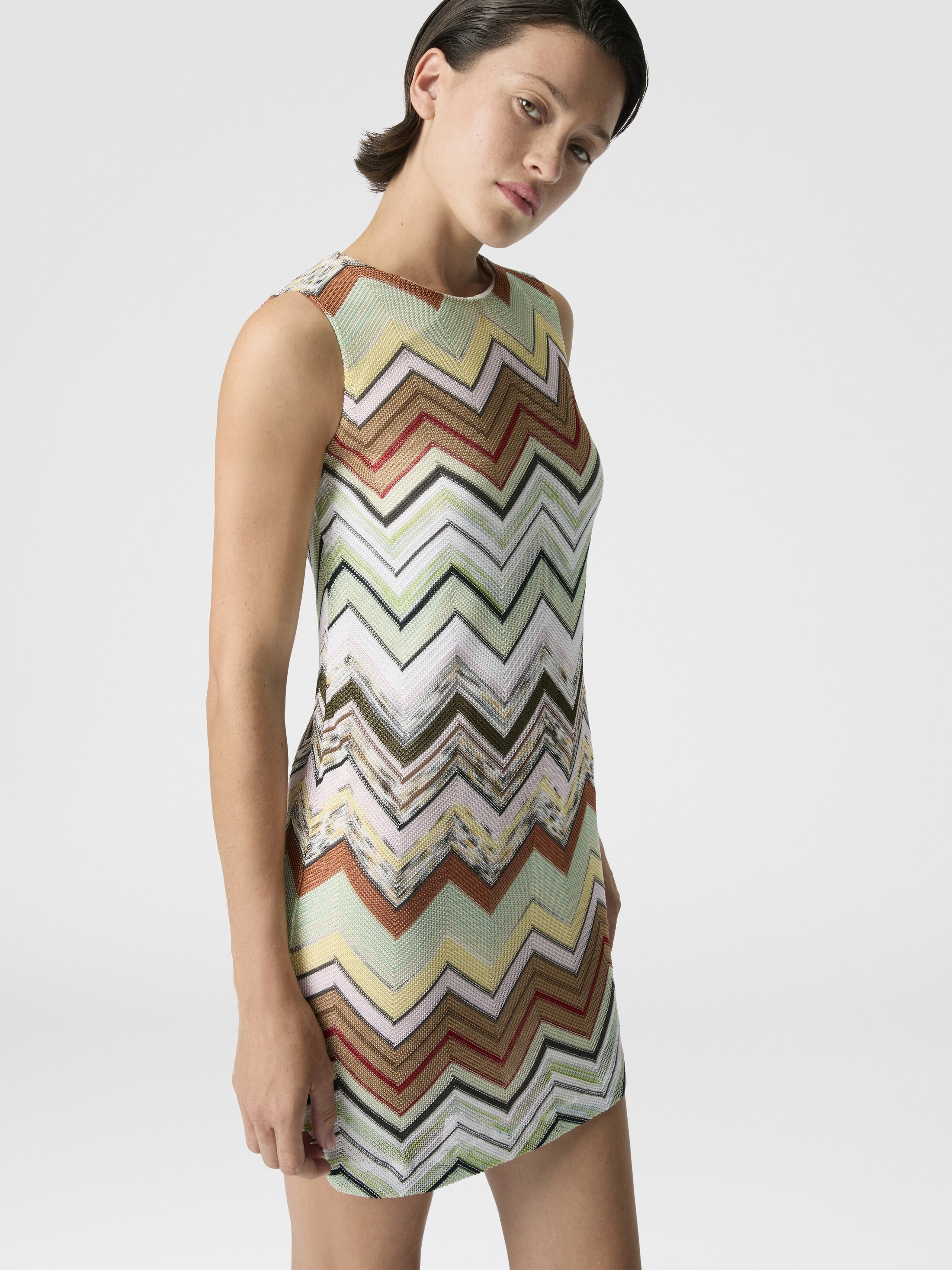 missoni sleeveless short dress Missoni Sleeveless Chevron Mini Dress