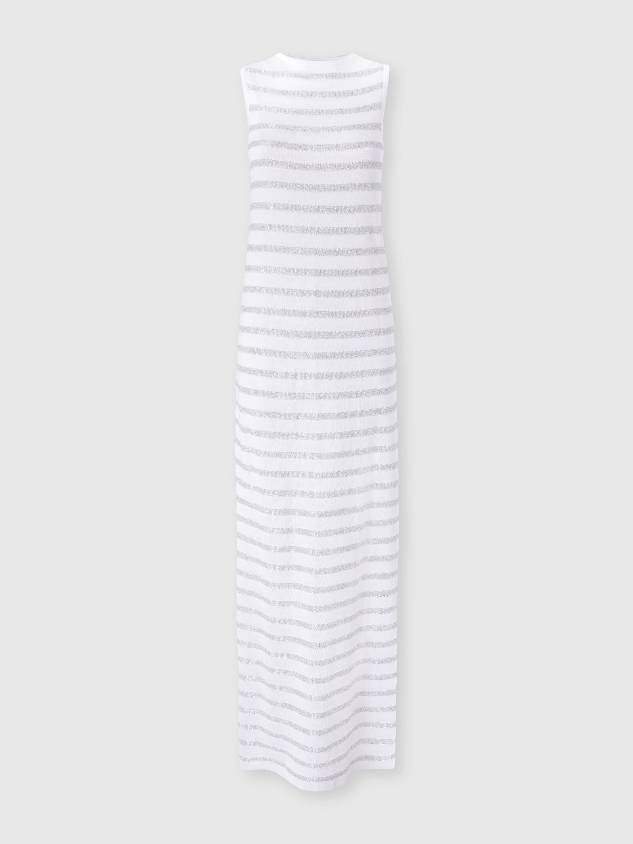 Missoni Donna Bianco - Abito Lungo Senza Maniche In Viscosa Rigata Con Spacco, Taglia: 38