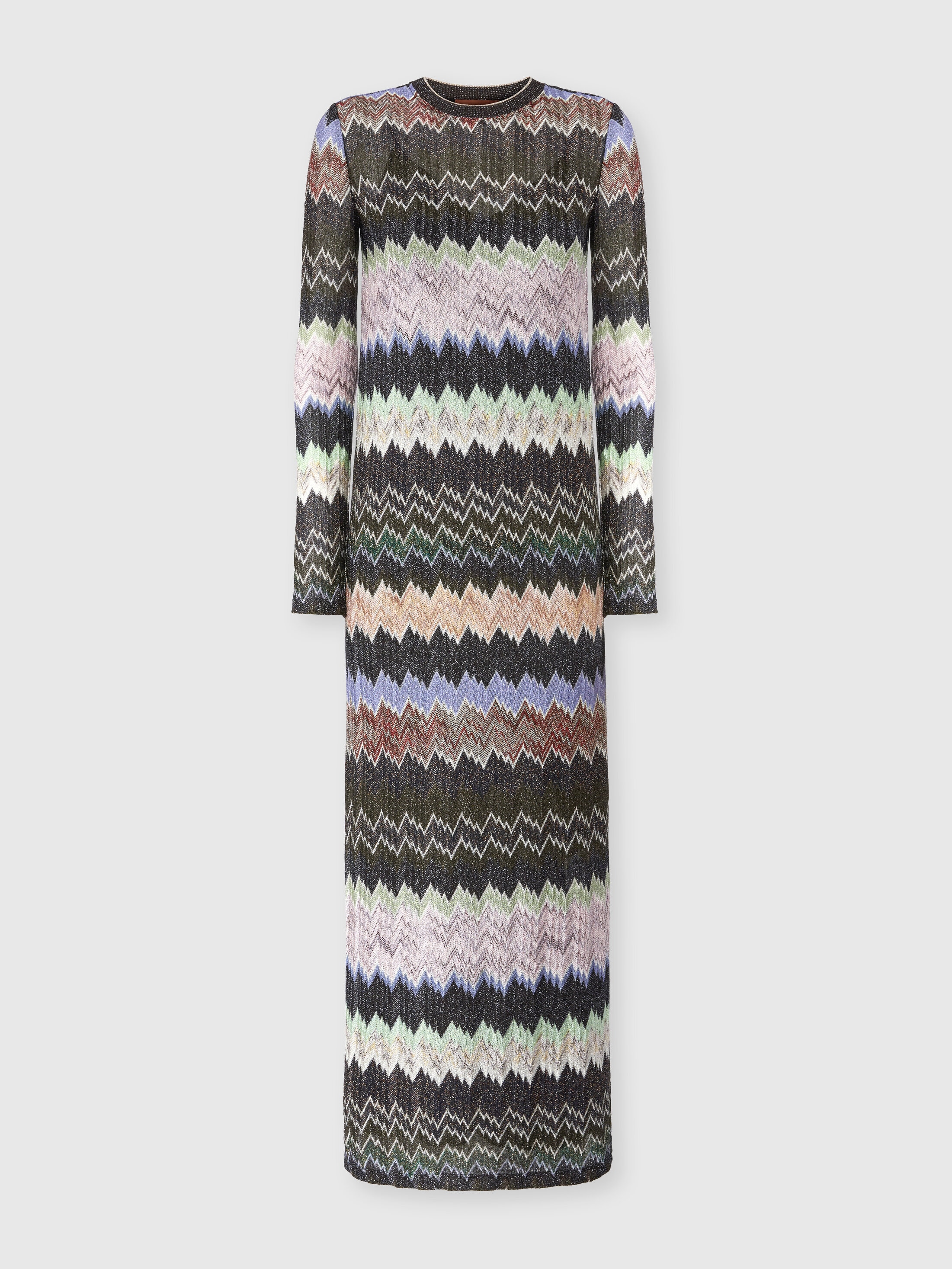 Missoni Donna Multicolore - Abito Lungo In Viscosa Lamé Motivo Snake, Taglia: 38