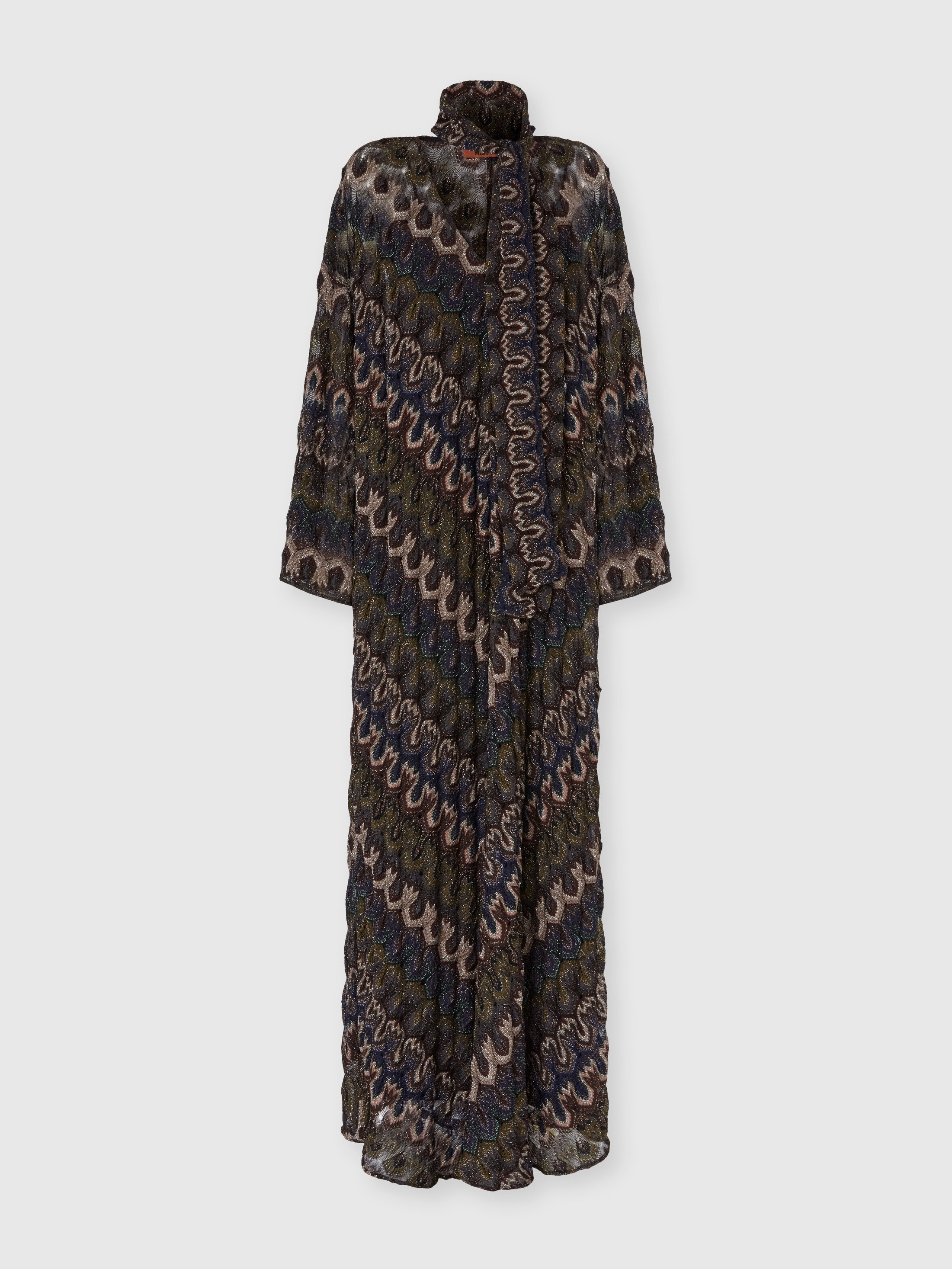 Missoni - Robe longue en viscose lam avec ceinture amovible Femme Brun Taille S 1393 €