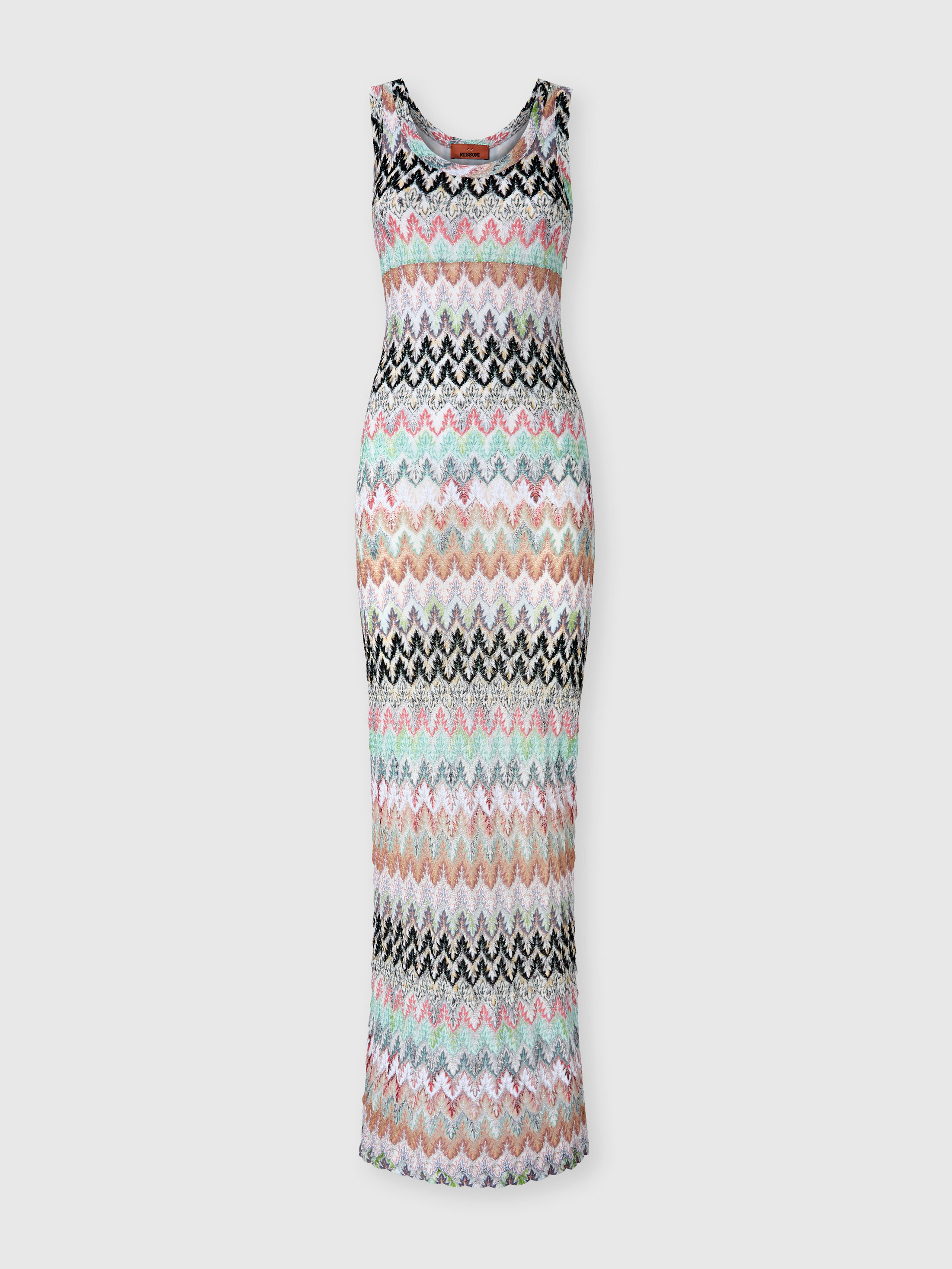 Missoni Viscose And Cotton Lamé Gown With Lace Motif