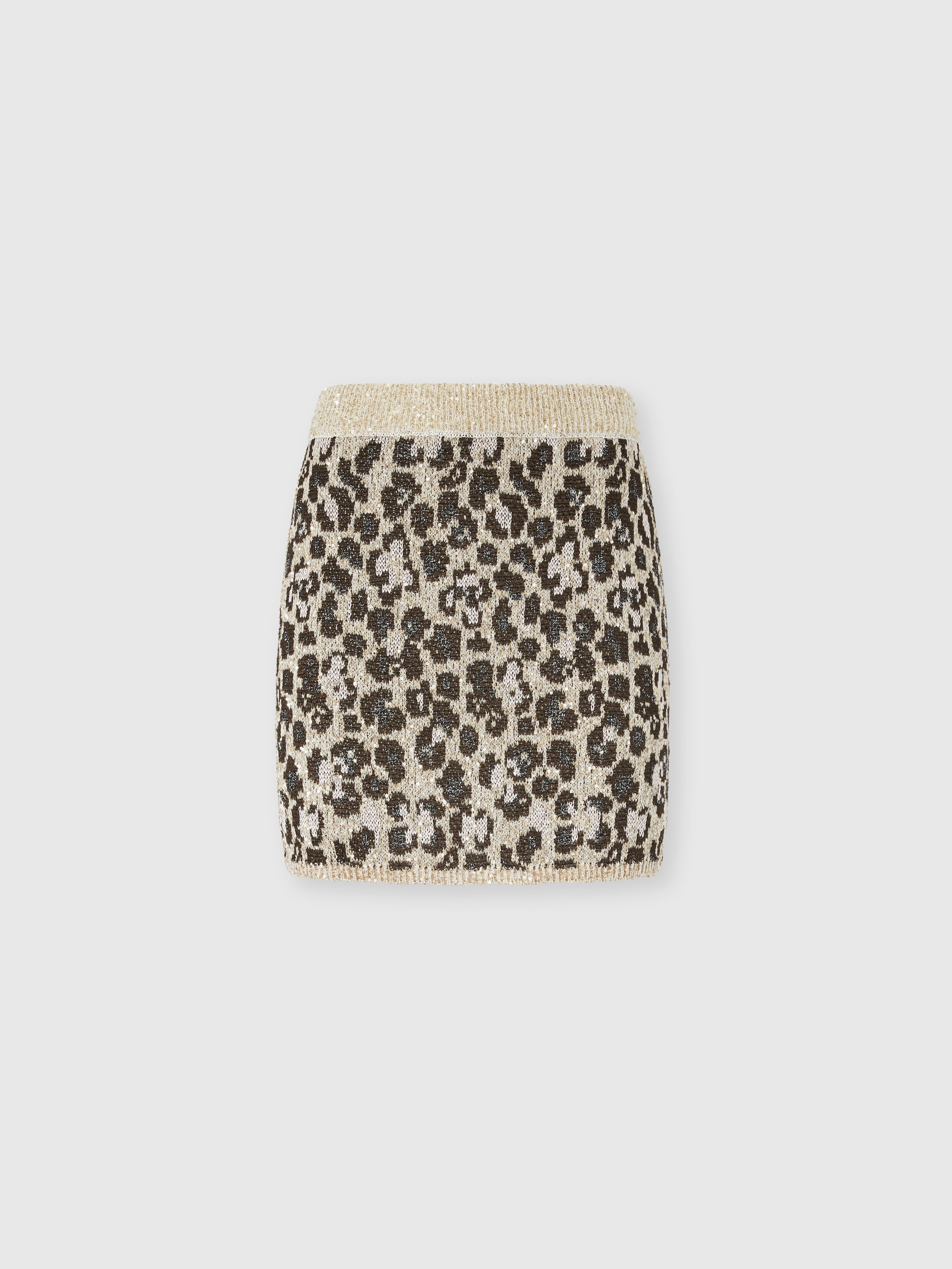 Missoni - Mini-jupe en maille jacquard motif animalier avec paillettes Femme Beige Taille 42 553 €
