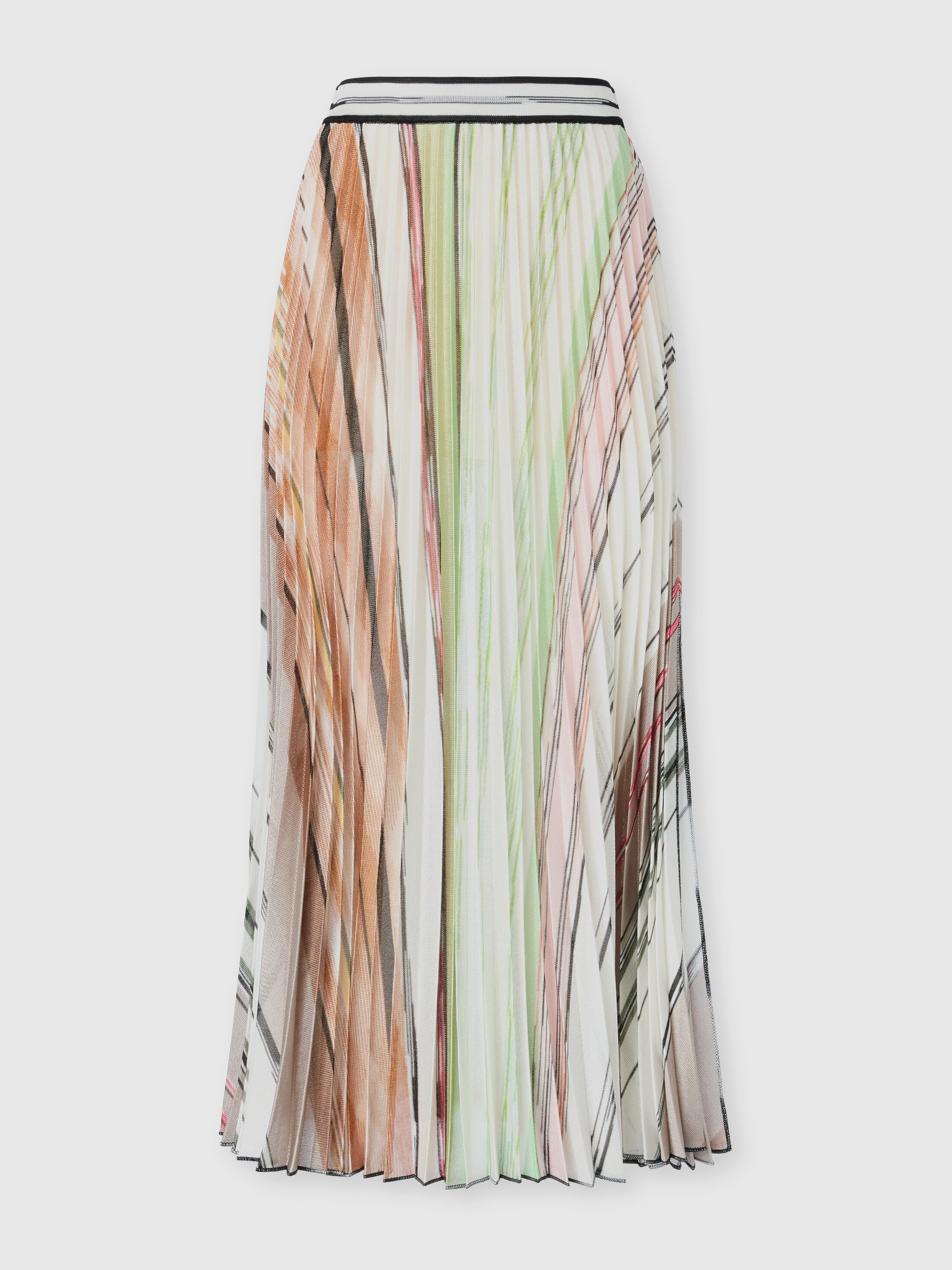 Missoni Pleated Mixed Flame Viscose Midi Skirt