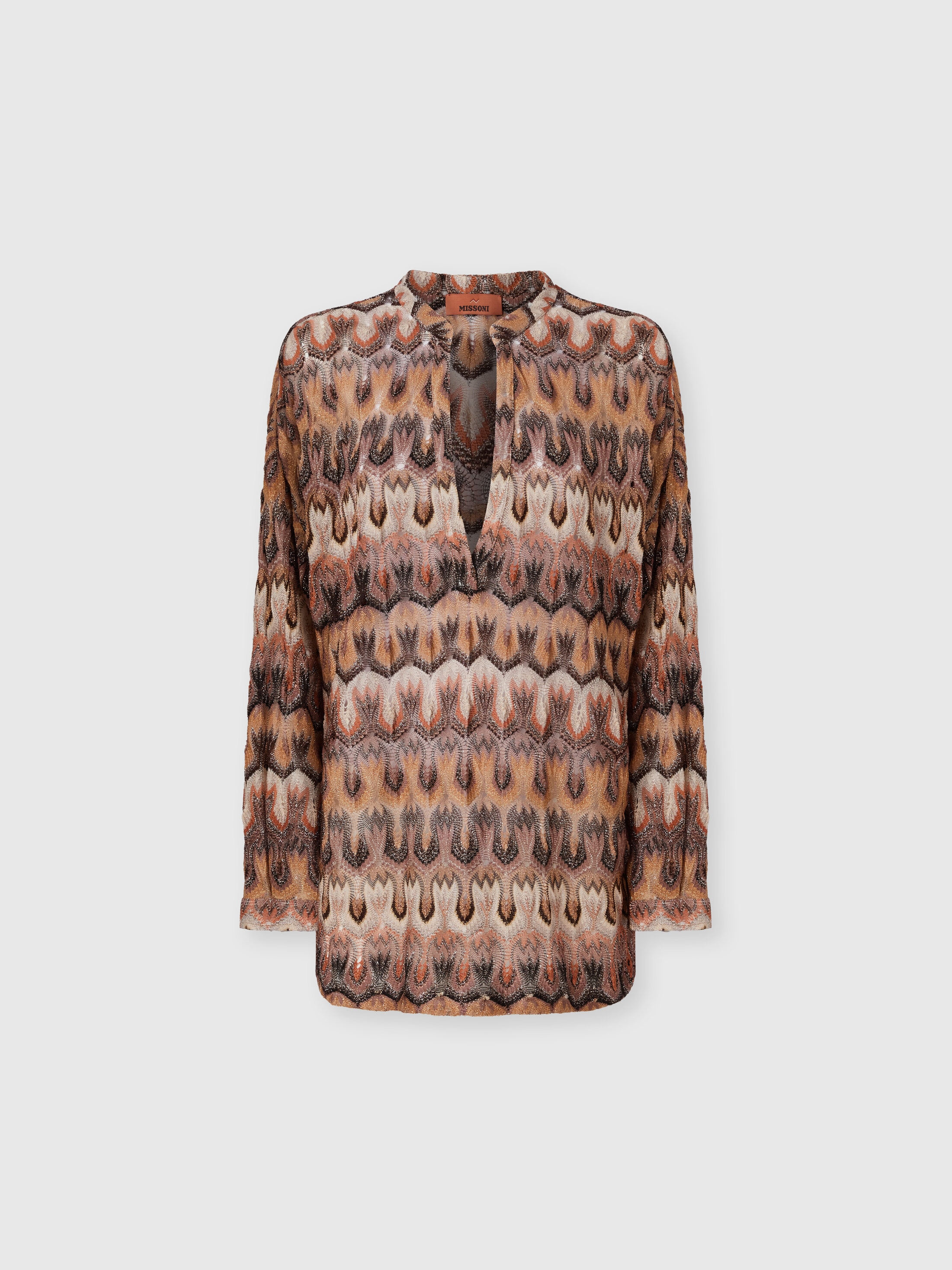 Missoni - Blouse en viscose lam motif arabesque Femme Or Beige Taille L 833 €