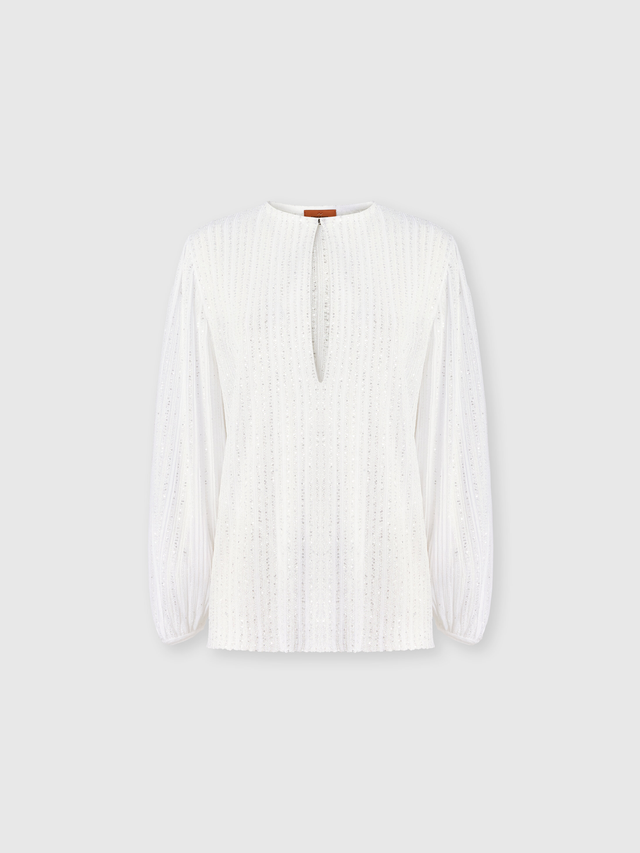 Missoni Ribbed Viscose Lamé Blouse With Sequins In White