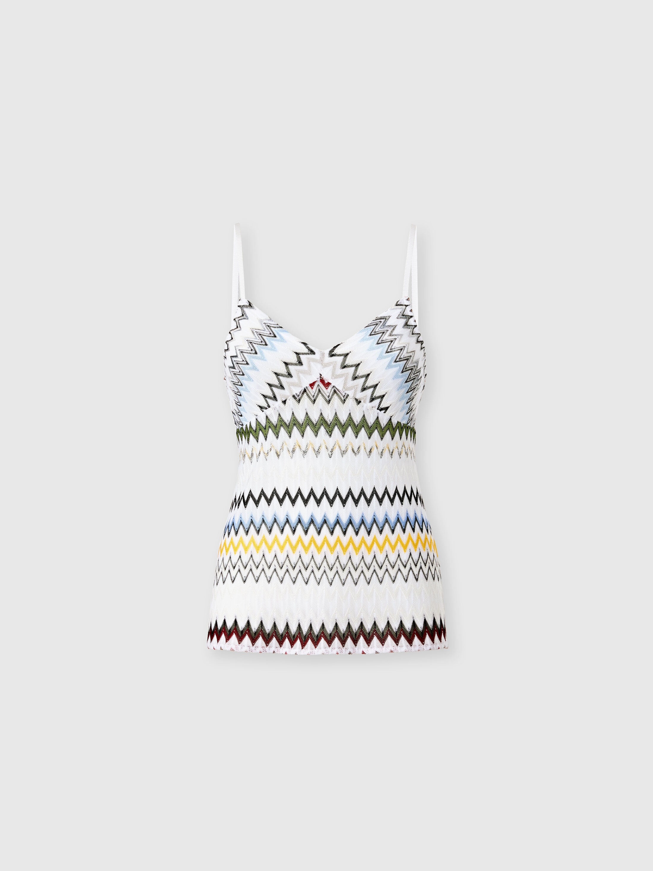 Missoni Donna Multicolore - Top In Cotone E Viscosa Zig Zag, Taglia: 40