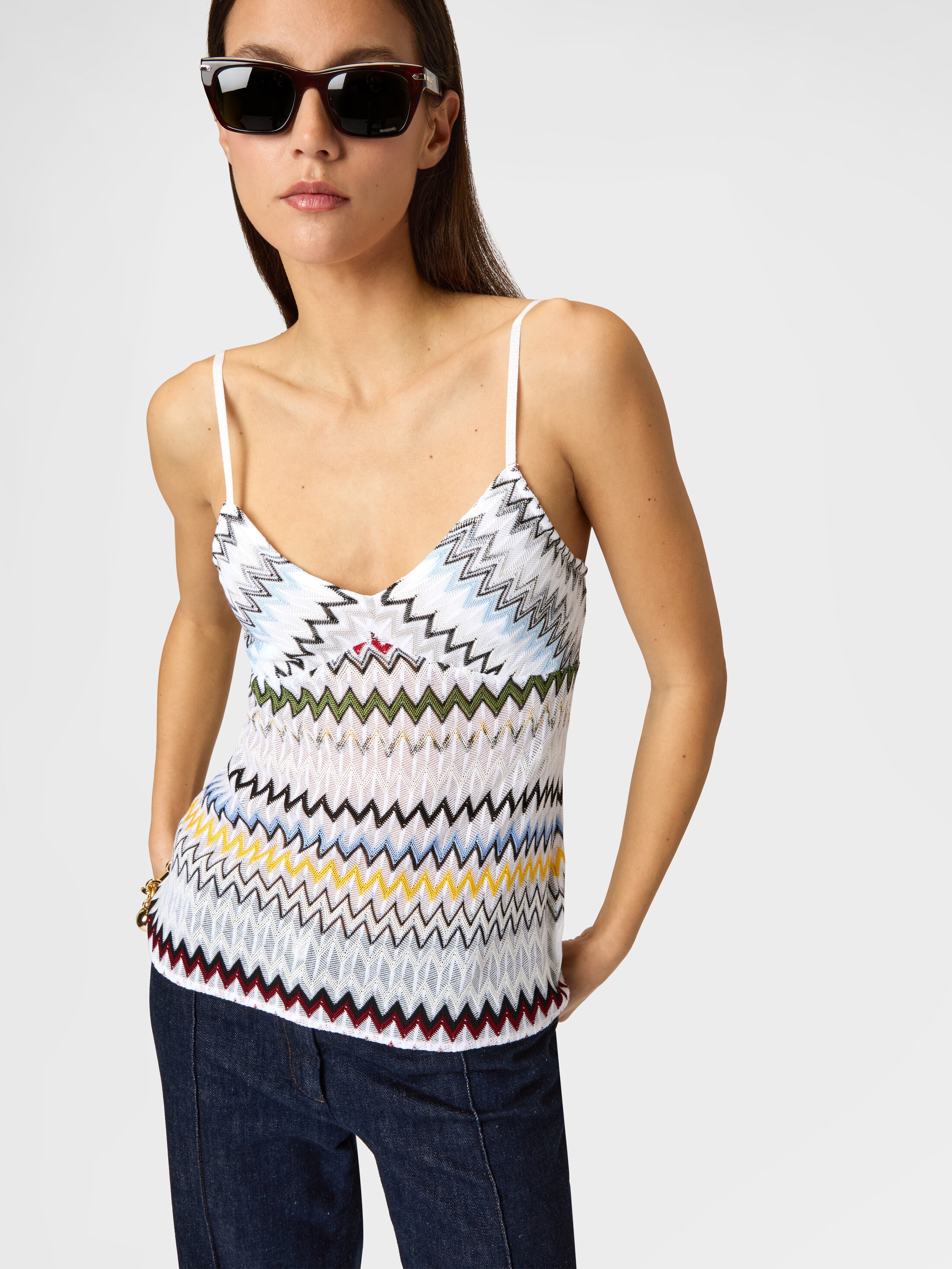 Top in cotton and viscose zig zag Multicoloured | Missoni