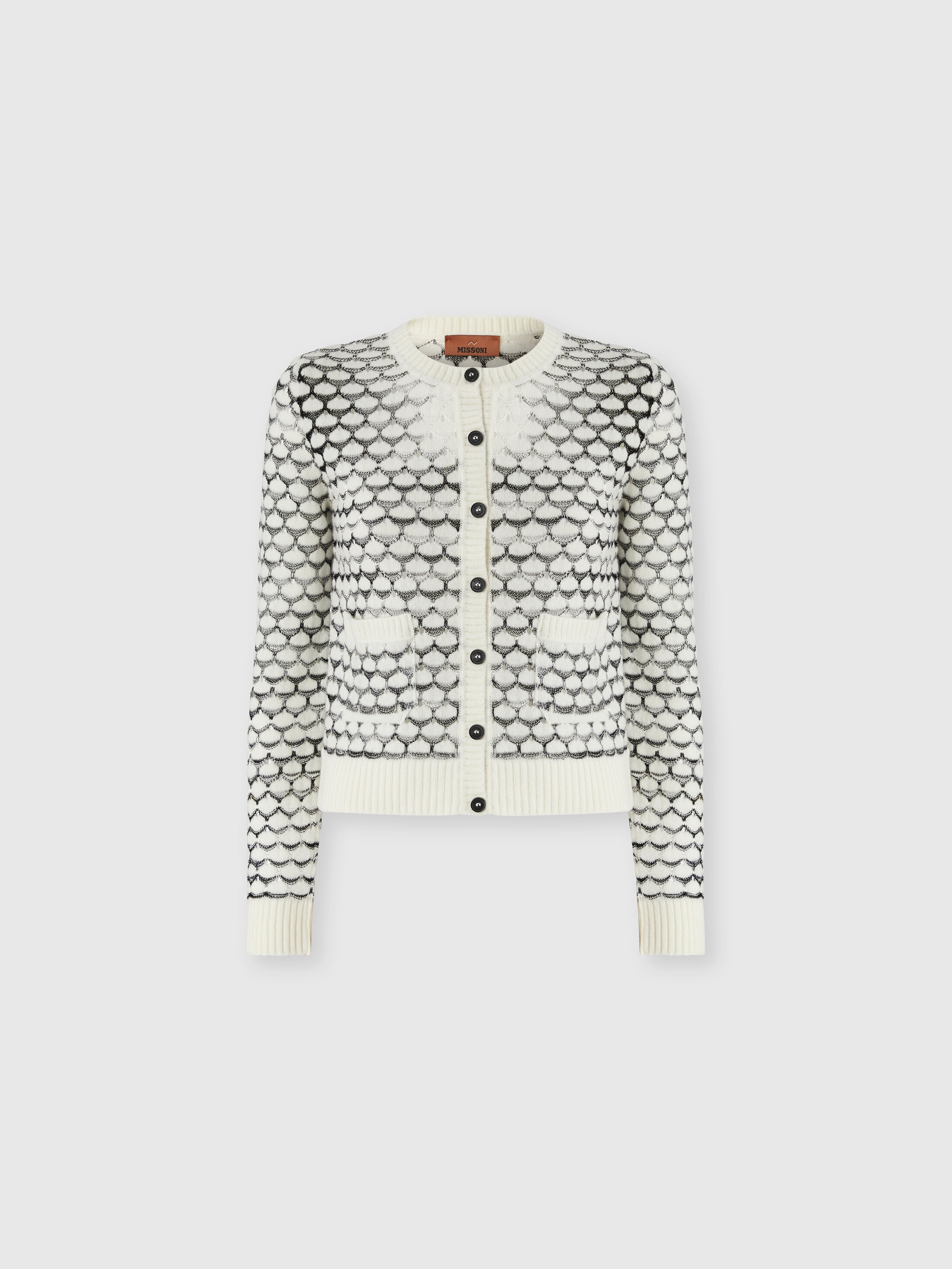 Missoni - Cardigan en cachemire et viscose avec finitions contrastes Femme Blanc Taille 42 763 €