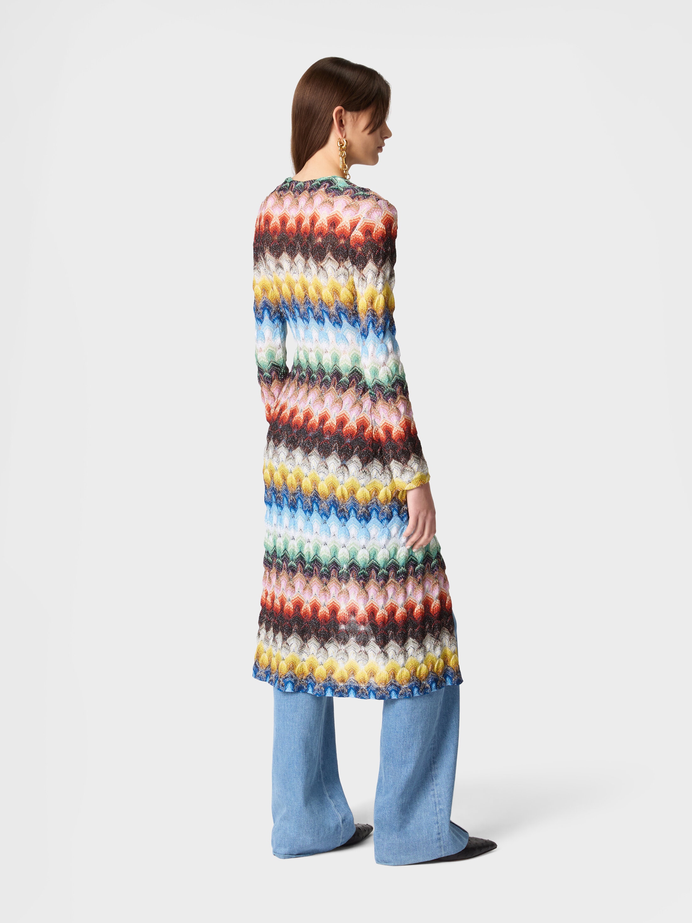 MISSONI 長袖ロングカーディガン マルチカラー ラメ入り　超美品　38前後 レース ロングカーディガン マルチカラー | Missoni
