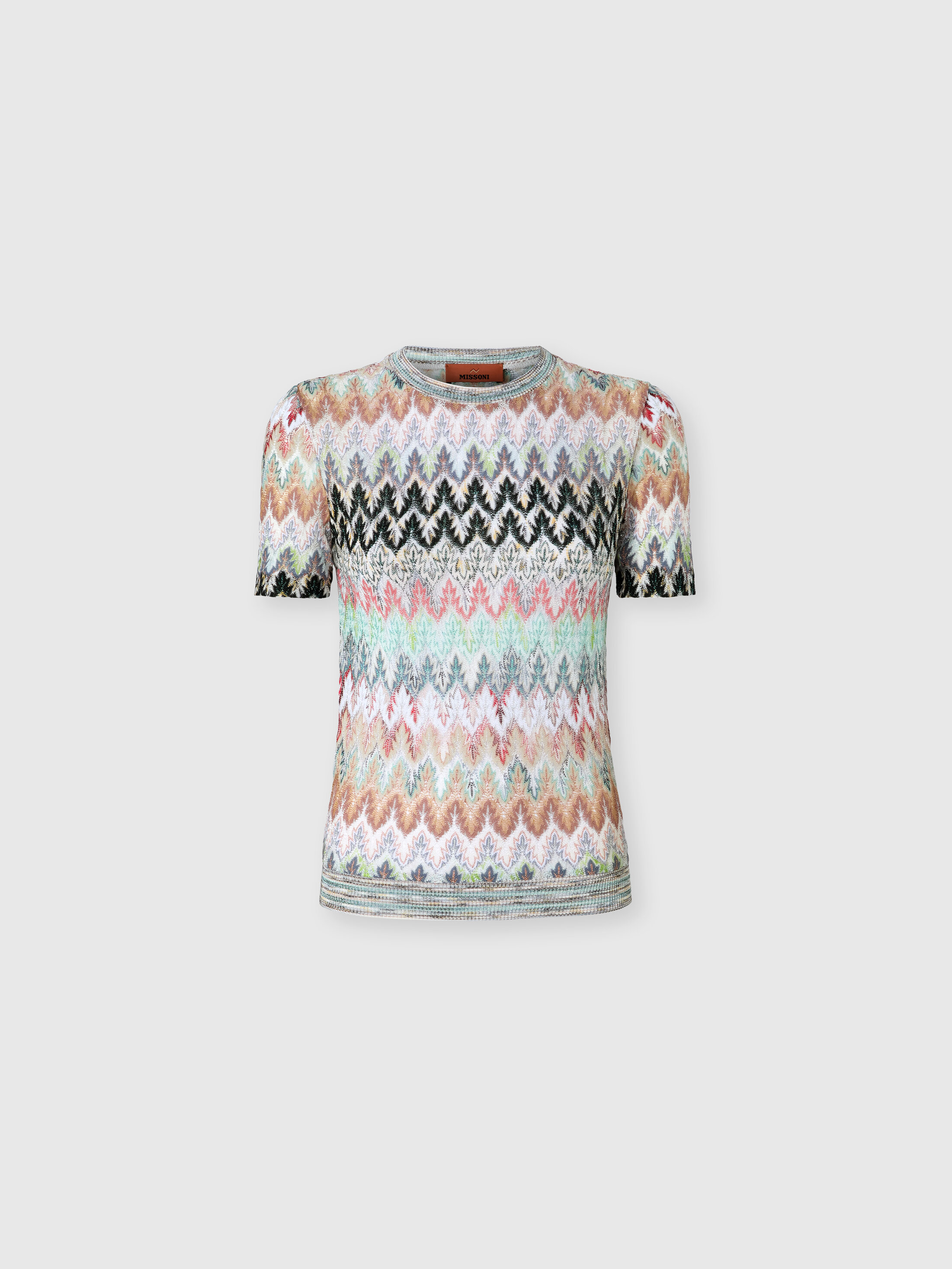 Missoni Cotton And Viscose Lamé Crewneck T-shirt With Lace Motif