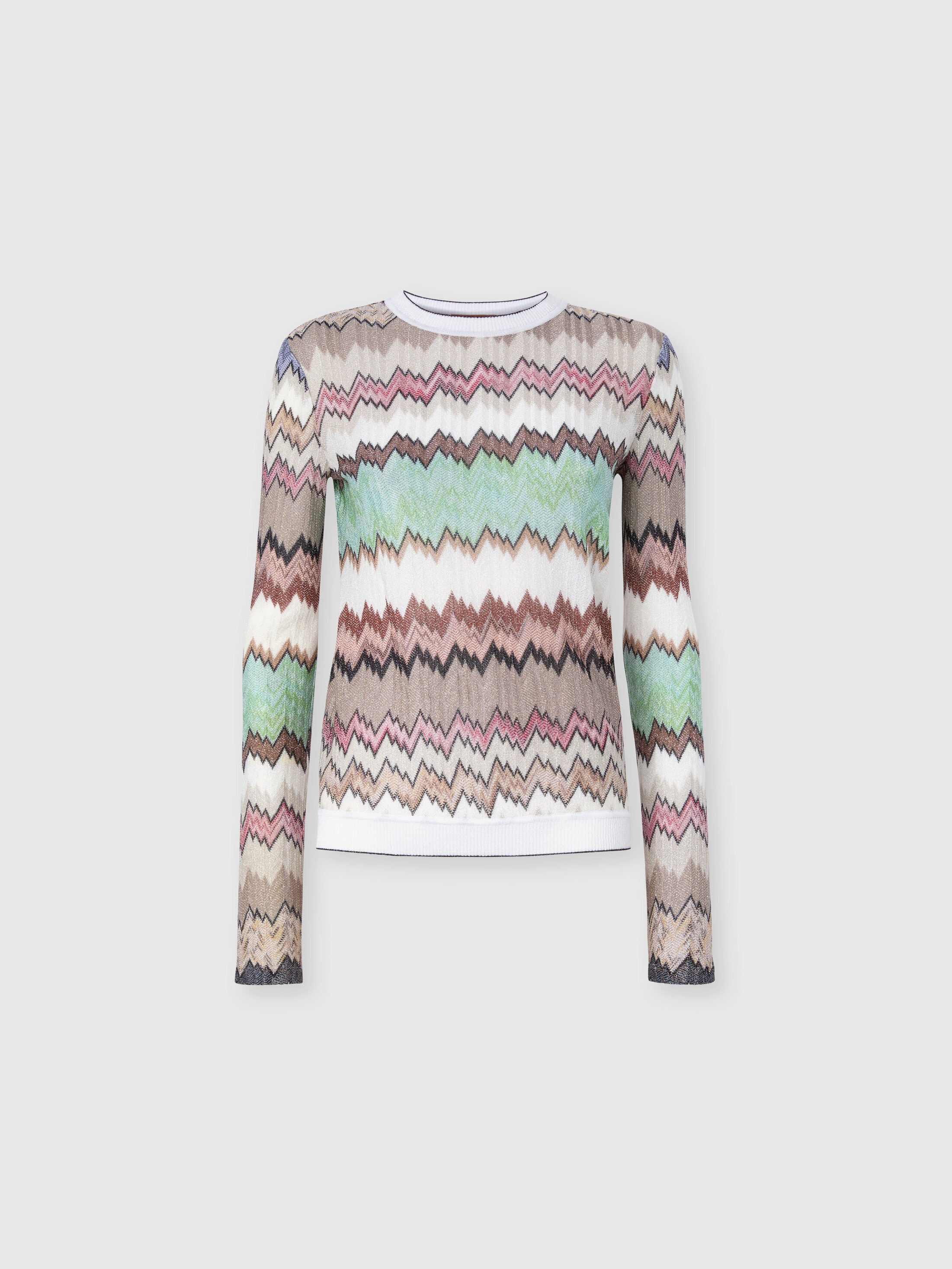 Missoni - Pull ras-du-cou en viscose lam avec finitions contrastes Femme Multicolore Taille 42 553 €