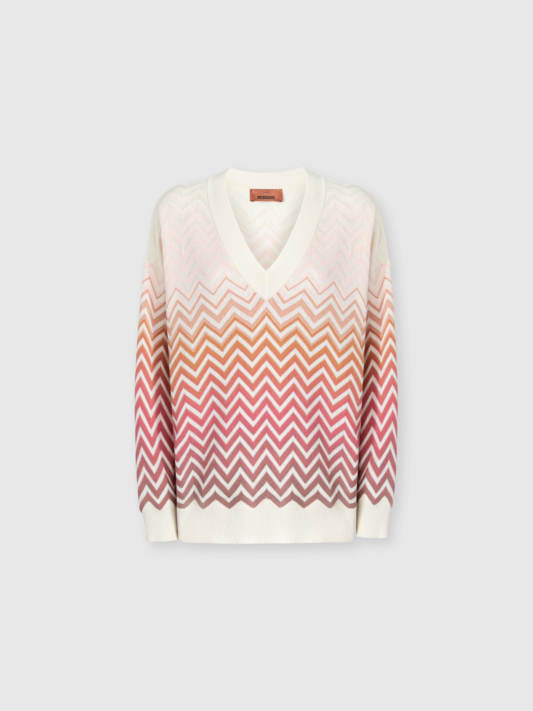 Missoni Chevron Dégradé Cotton And Viscose V-neck Sweater