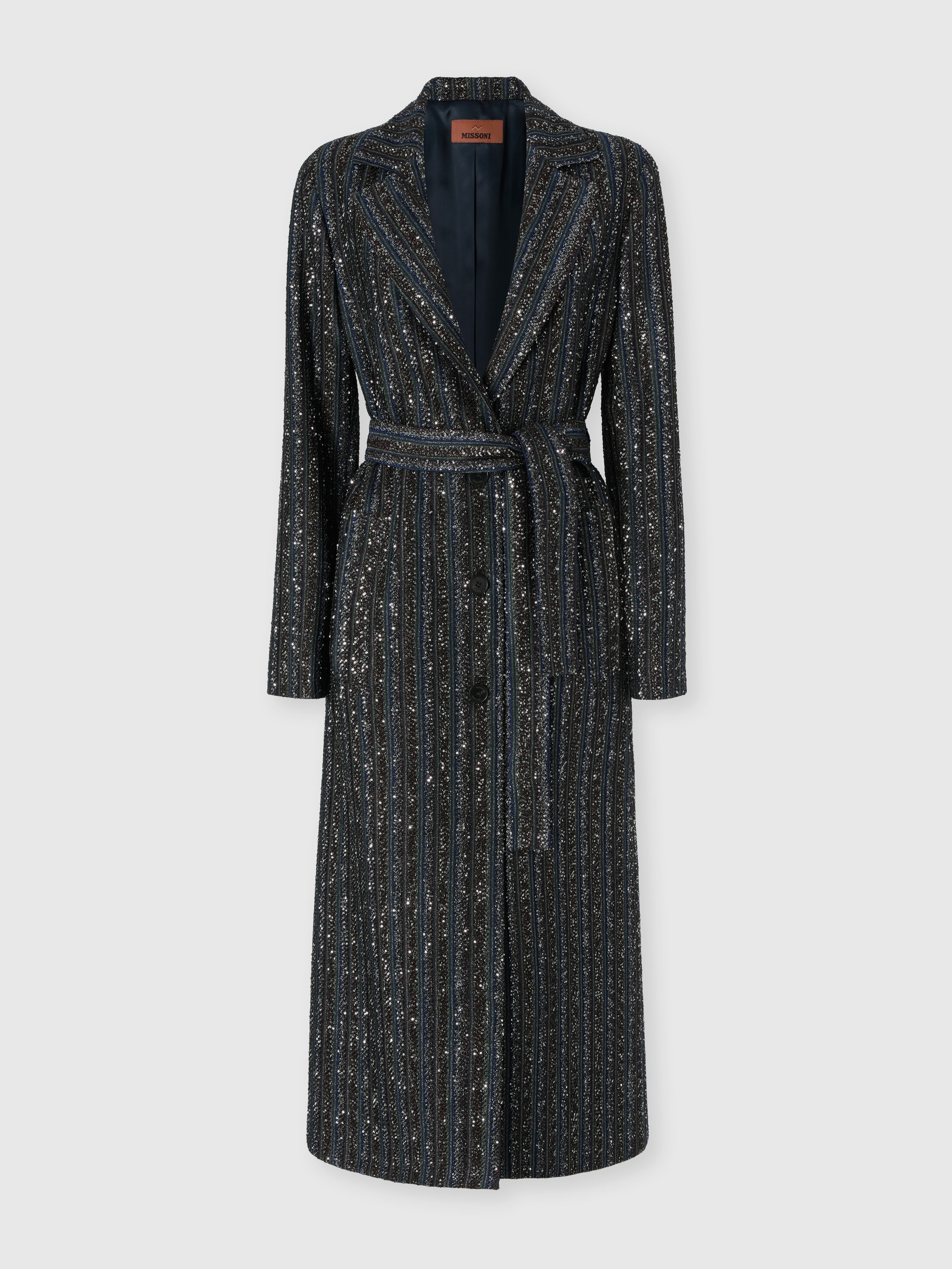 Missoni - Manteau long en maille lam rayures Femme Multicolore Taille 40 3900 €