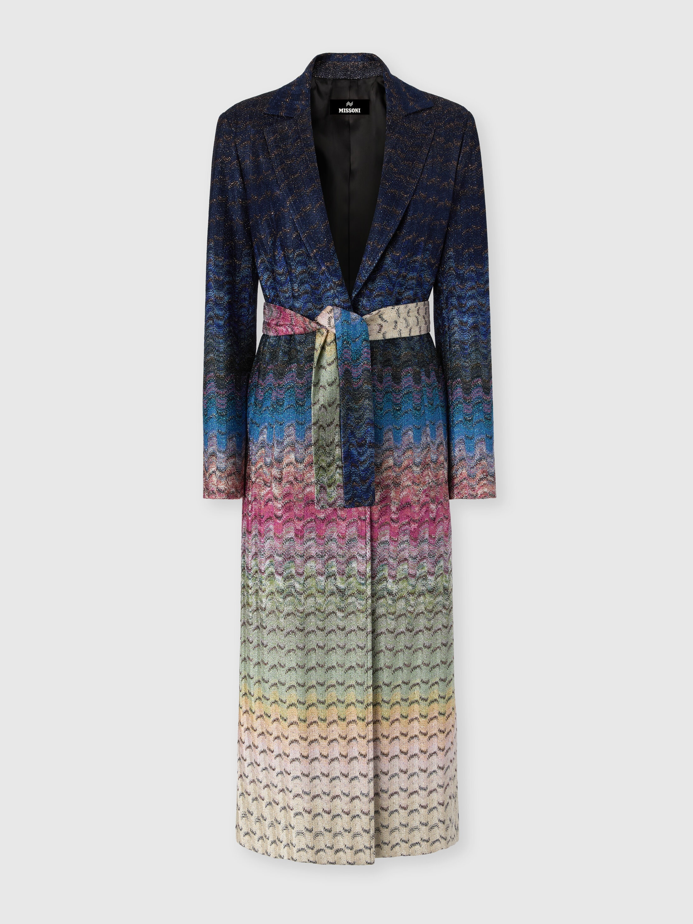 Missoni - Manteau long en viscose lam avec ceinture Femme Multicolore Taille 38 2800 €