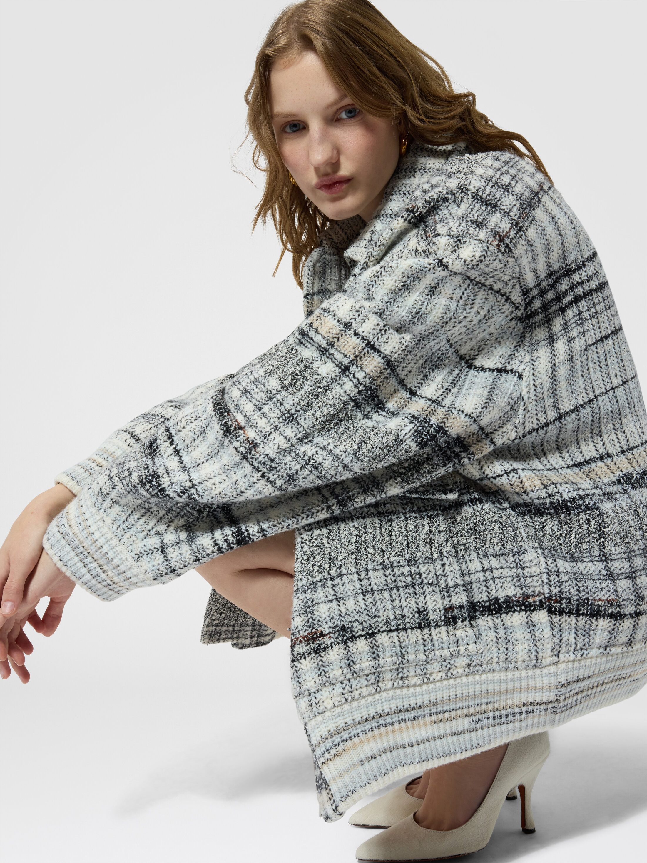 Oversized wool-blend check bomber Multicoloured | Missoni