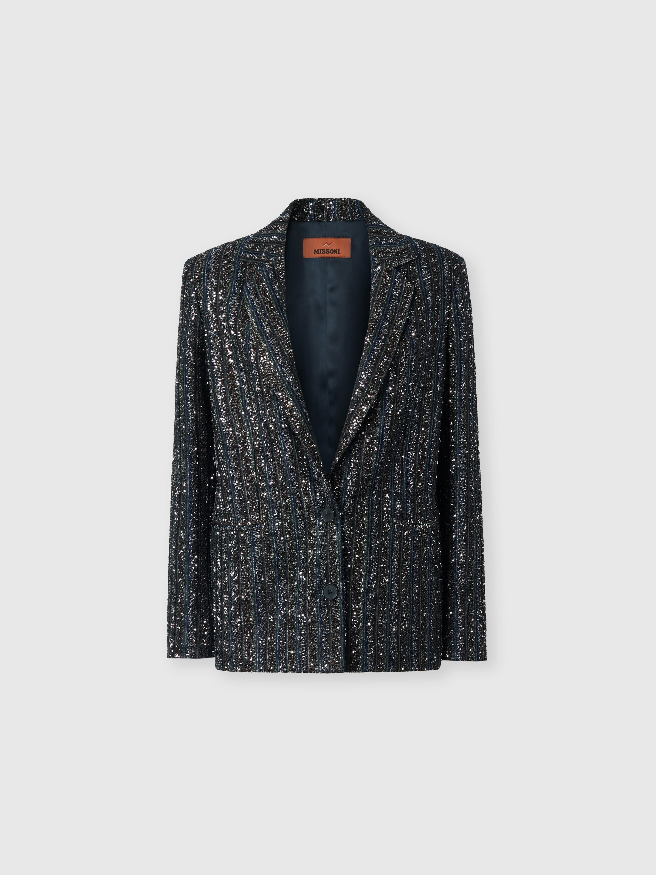 Missoni Striped Lamé Knit Blazer In Multicoloured