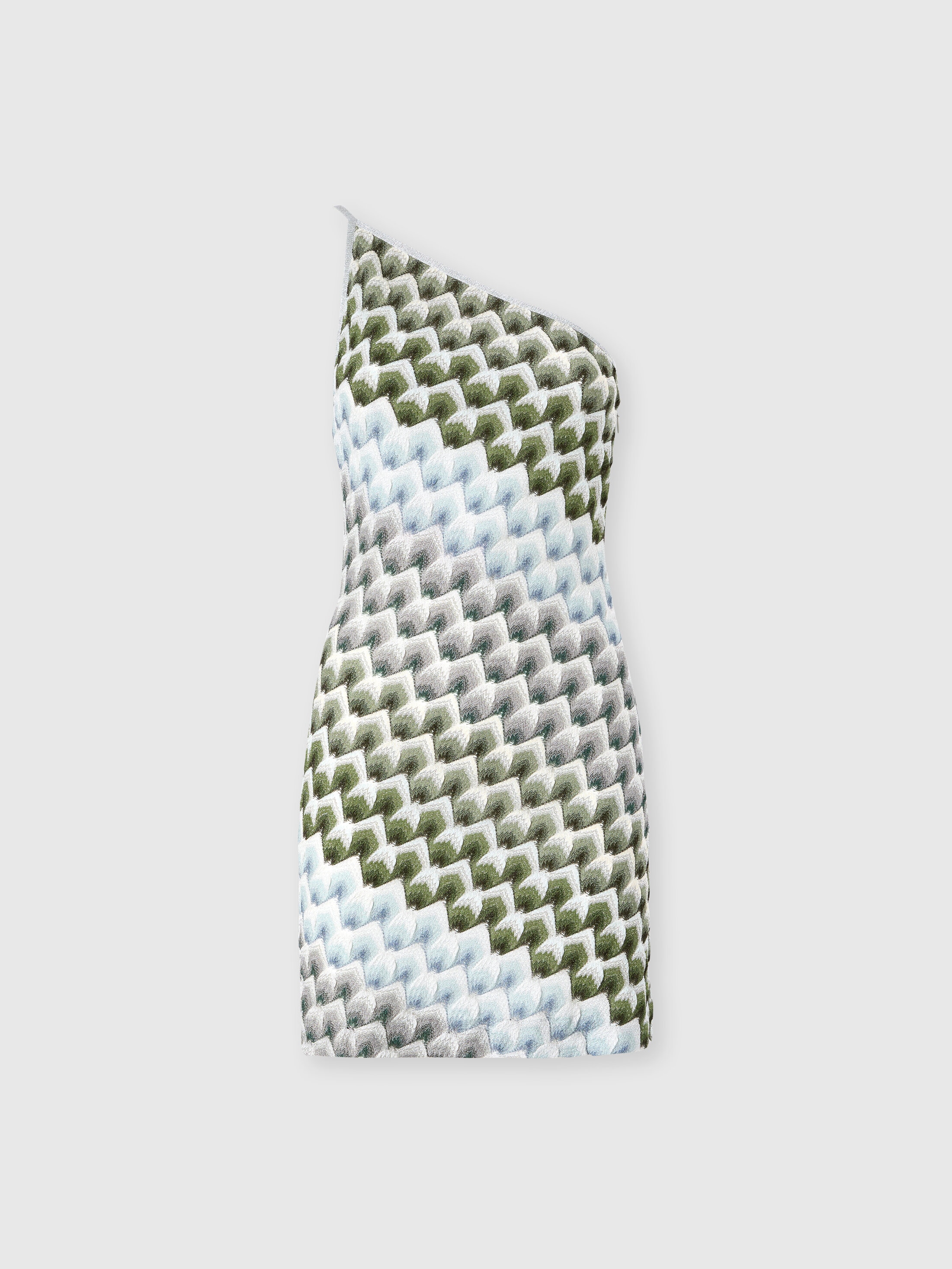 Missoni Donna Multicolore - Mini-Abito Monospalla In Viscosa Lamé, Taglia: 38