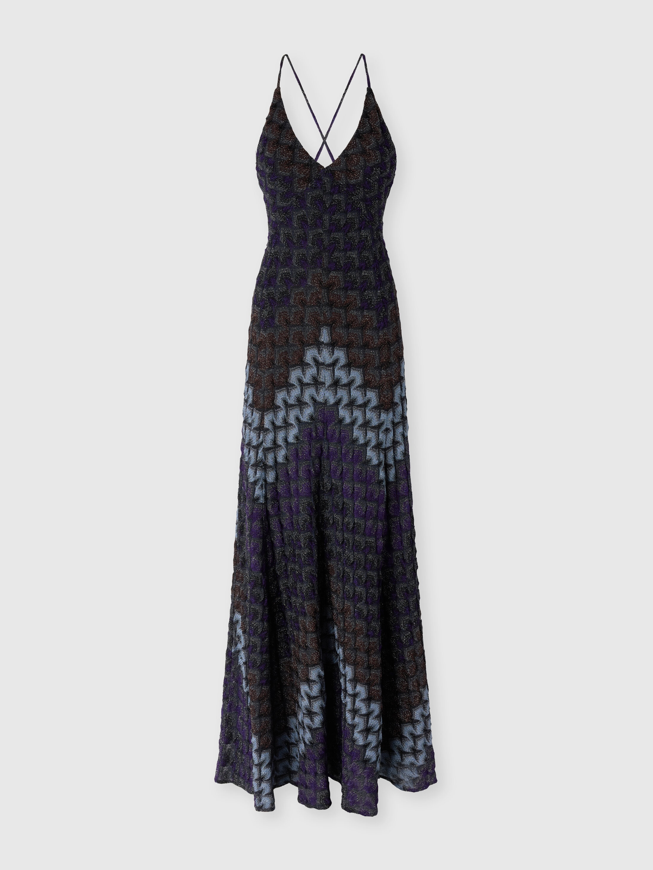 Missoni - Robe longue en viscose lam avec bretelles croises Femme Multicolore Taille 46 1990 €