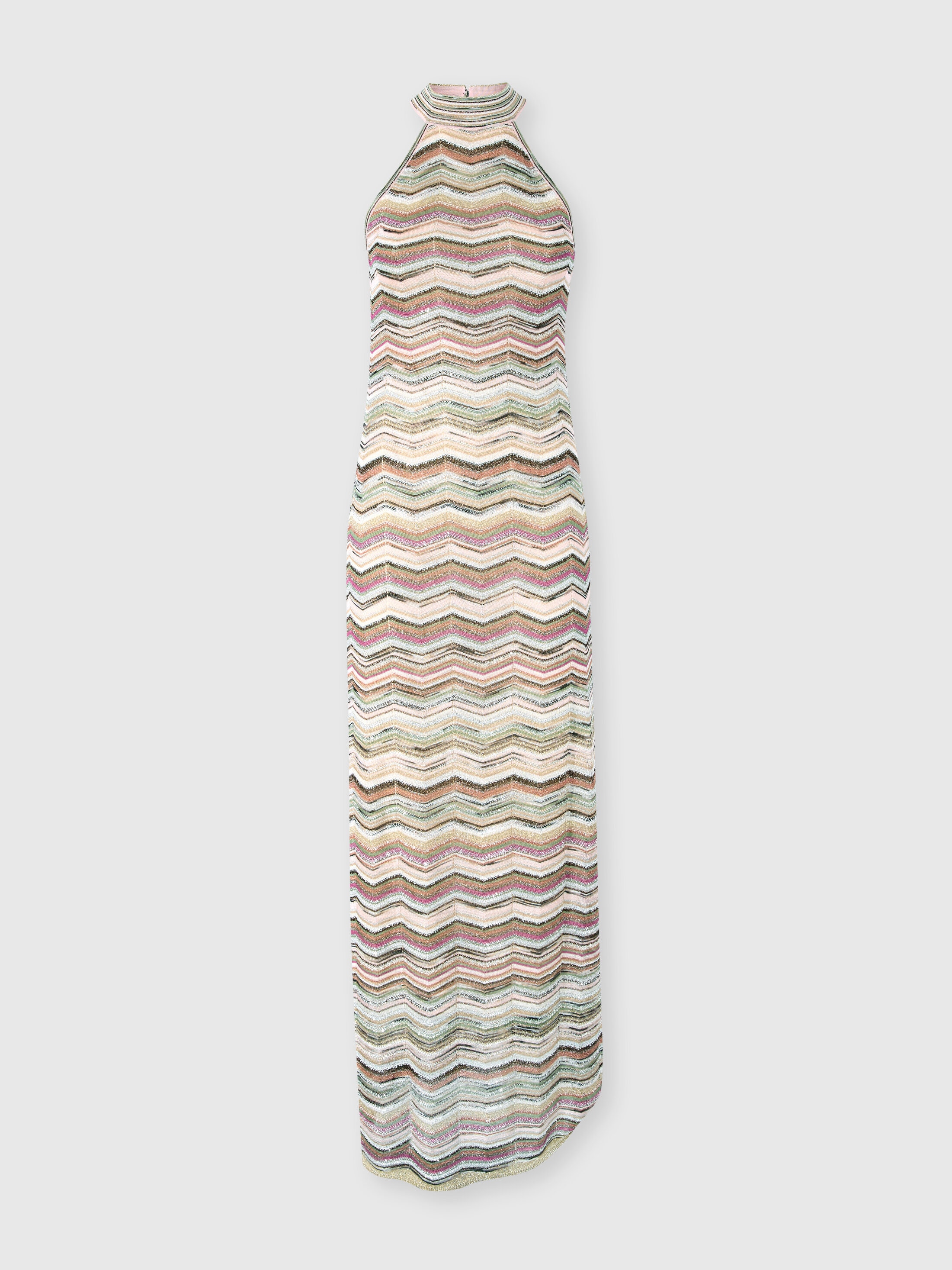 Missoni Donna Multicolore - Abito Lungo Con Scollatura All'americana E Paillettes, Taglia: 44