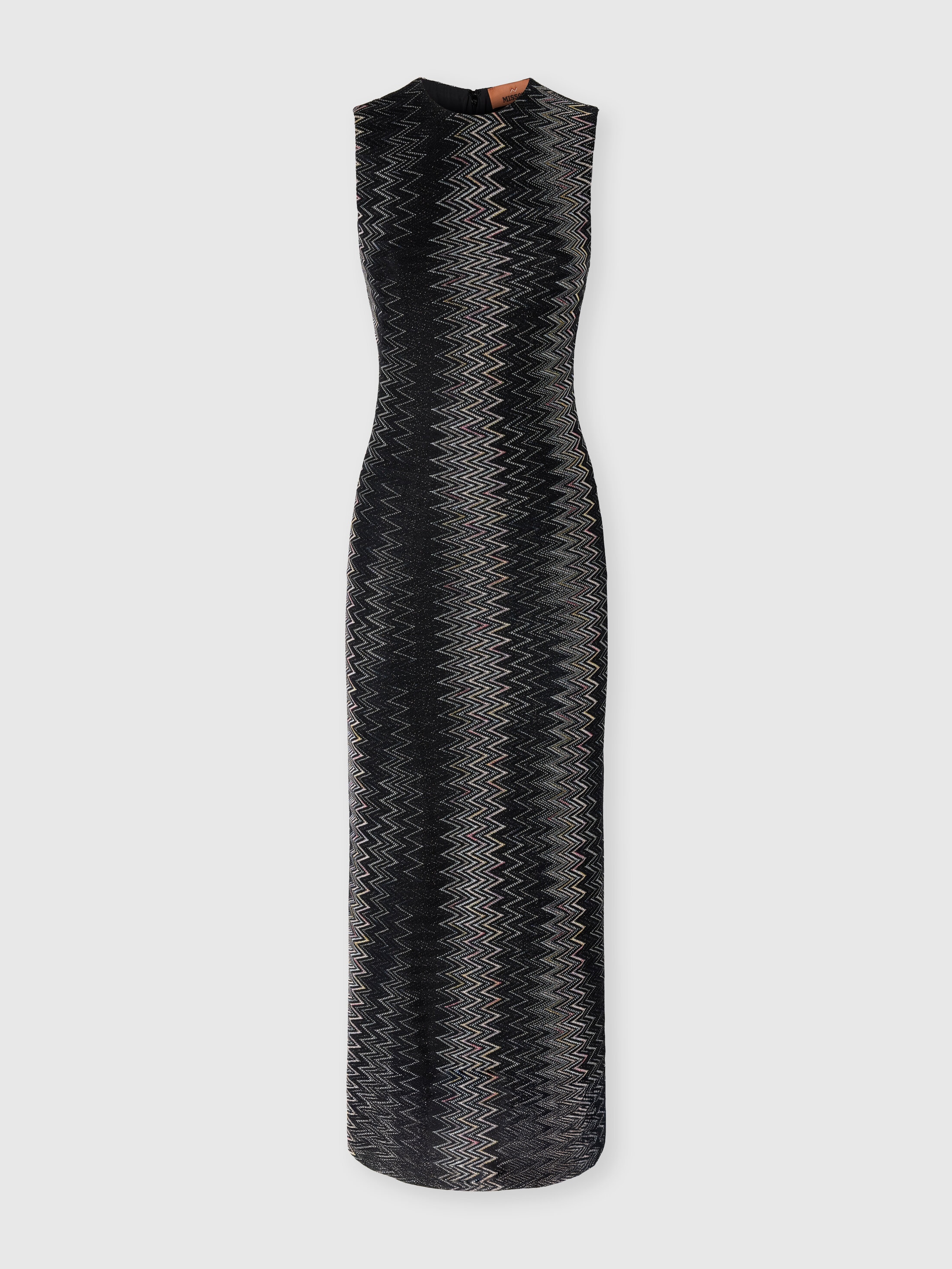 Missoni - Robe midi vase en viscose lam chevron Femme Noir Taille 40 920 €