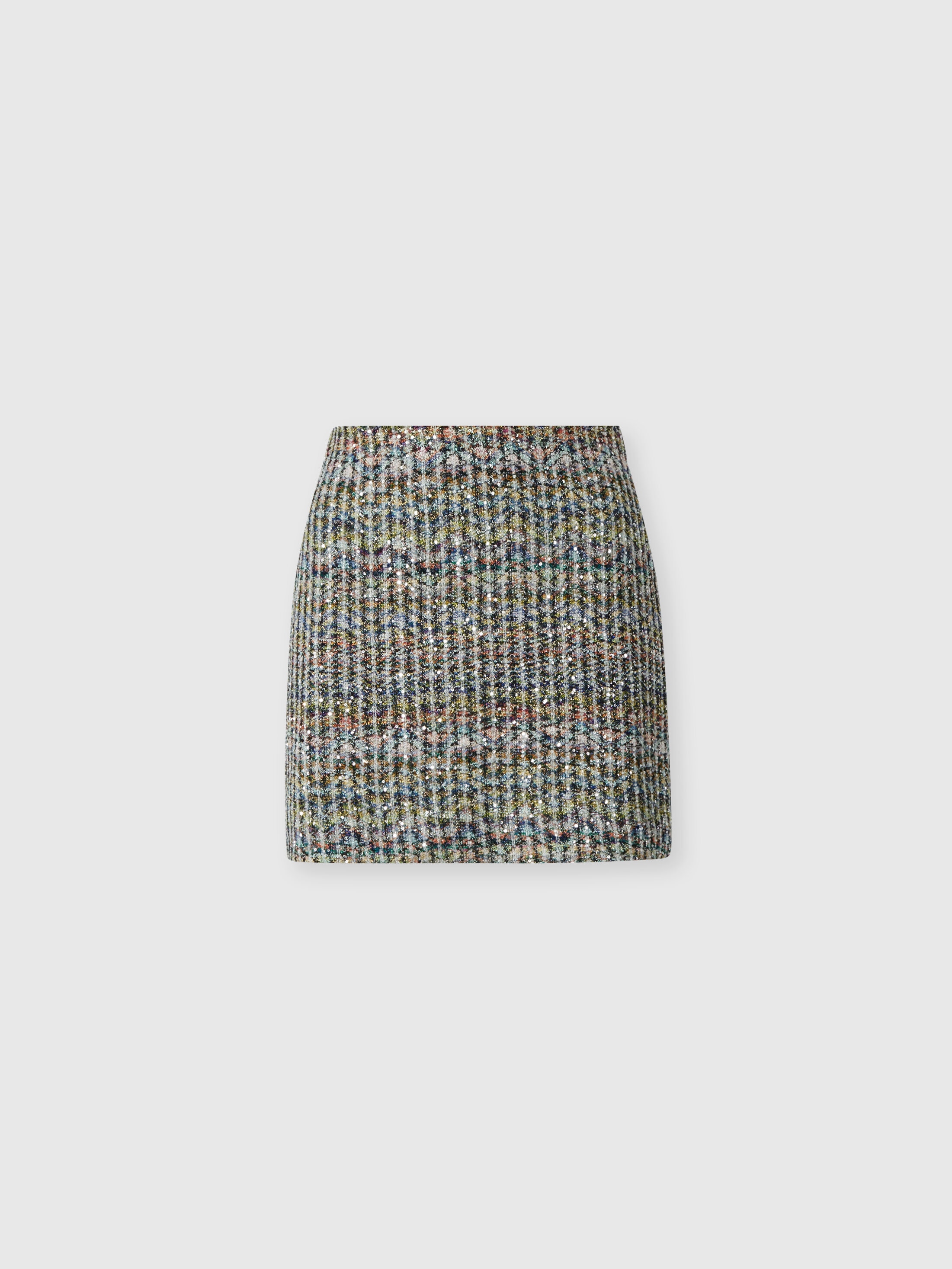 Missoni Donna Multicolore - Minigonna In Misto Viscosa Chevron Con Paillettes, Taglia: 40