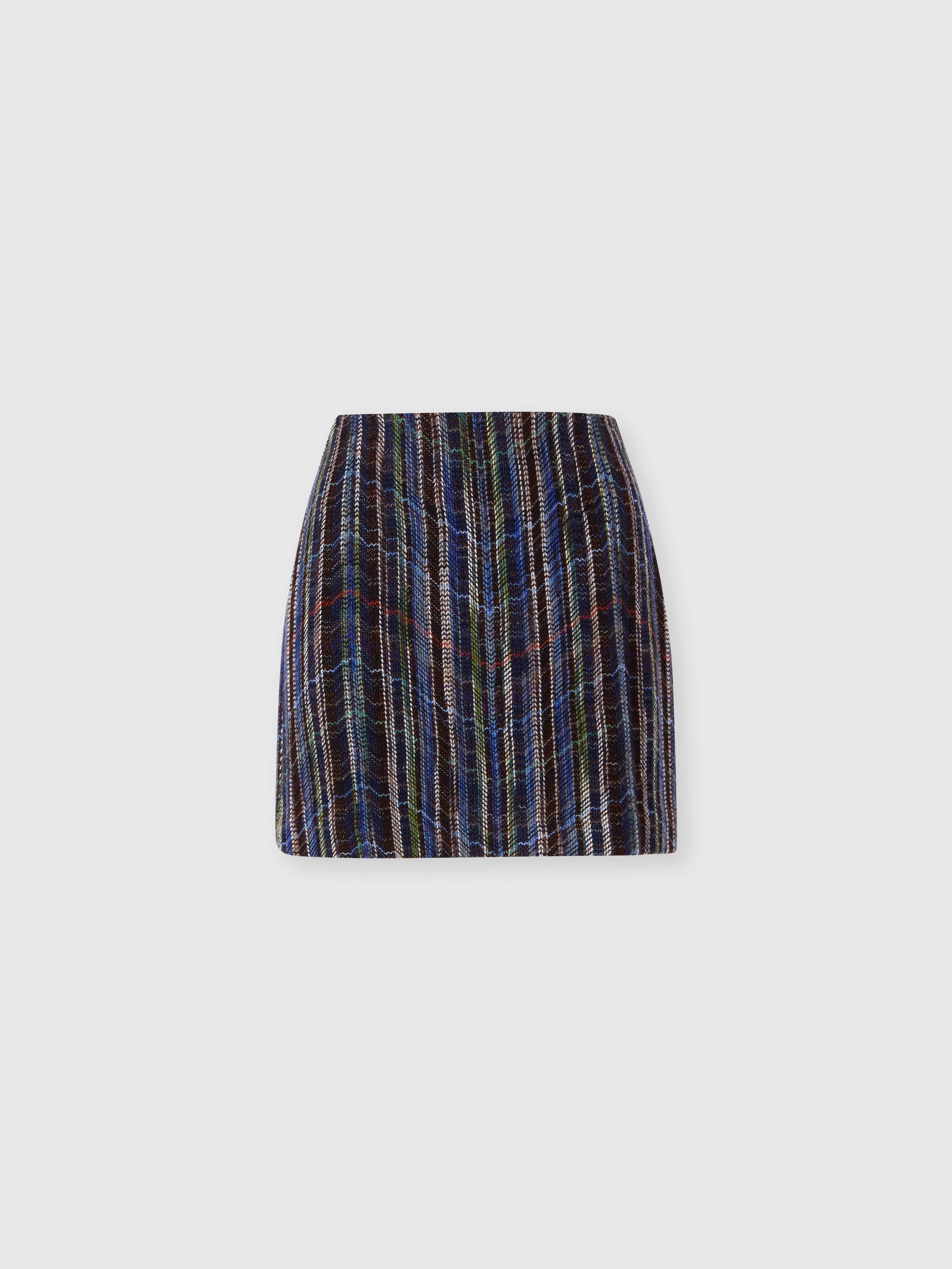 Missoni - Mini-jupe en laine et viscose avec motif tiss Femme Bleu Multicolore Taille 42 790 €