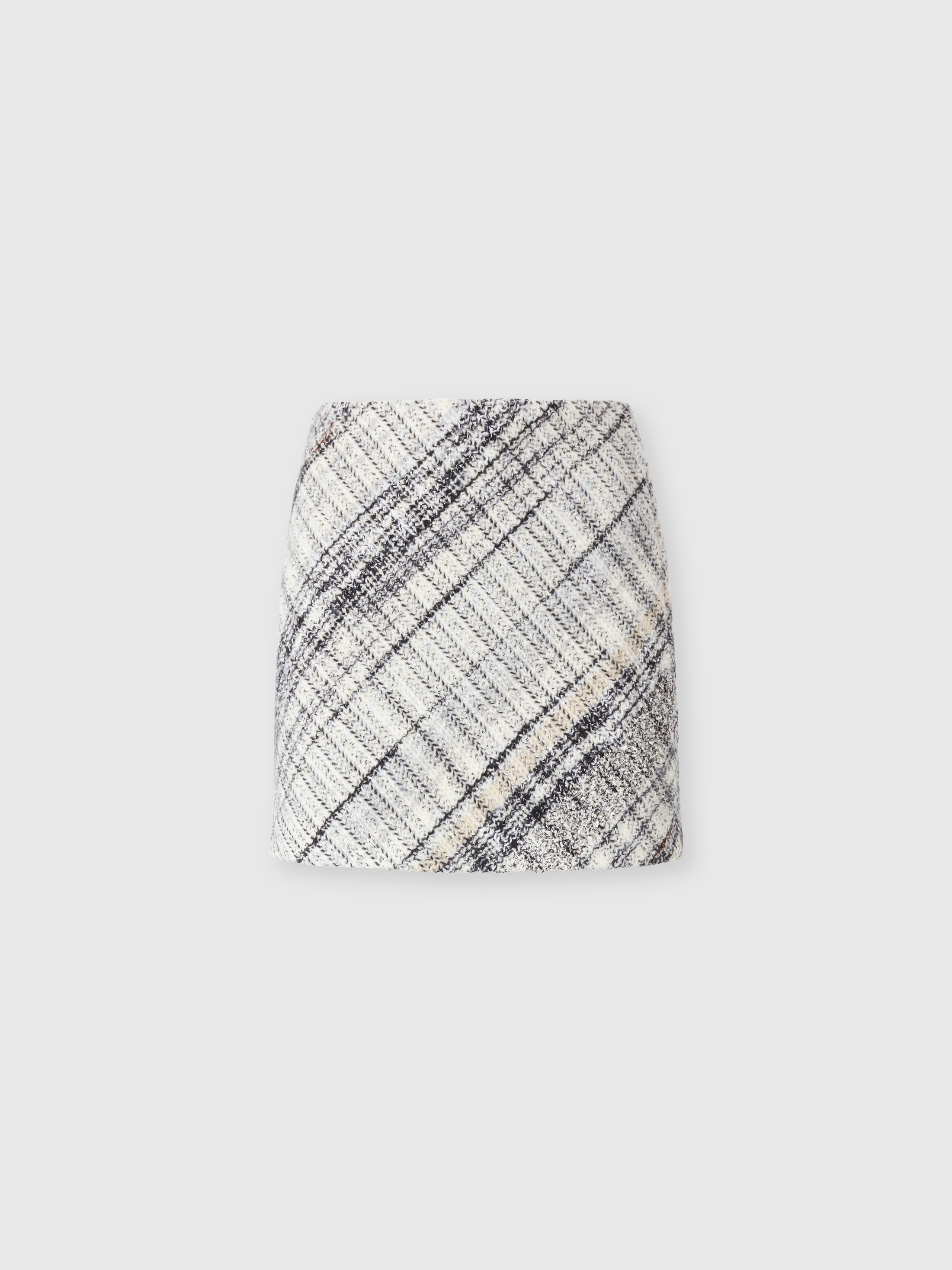 Missoni Wool-blend Check Mini Skirt In White