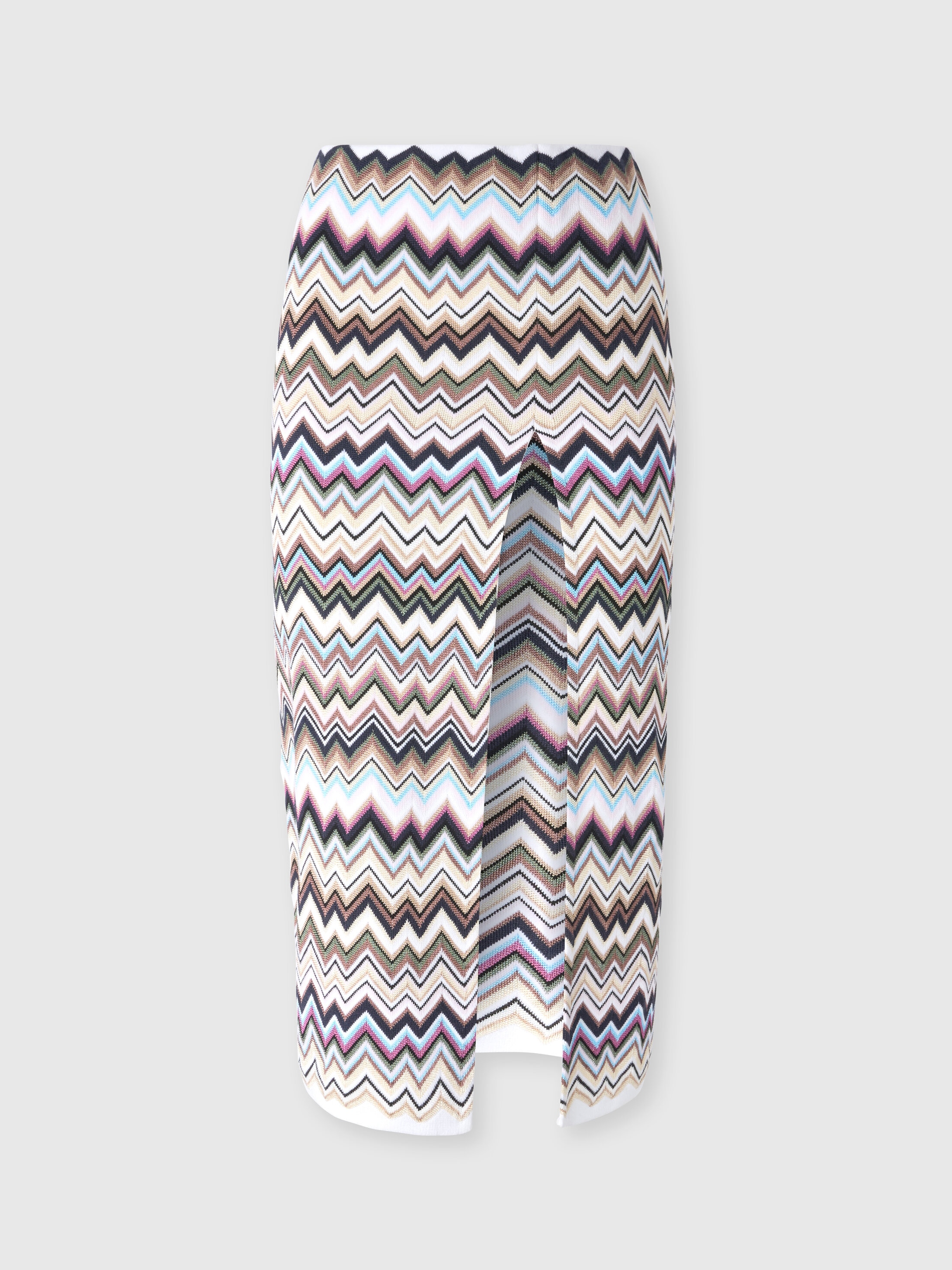 Missoni - Jupe midi zig zag en viscose et laine avec fente Femme Multicolore Taille 44 790 €