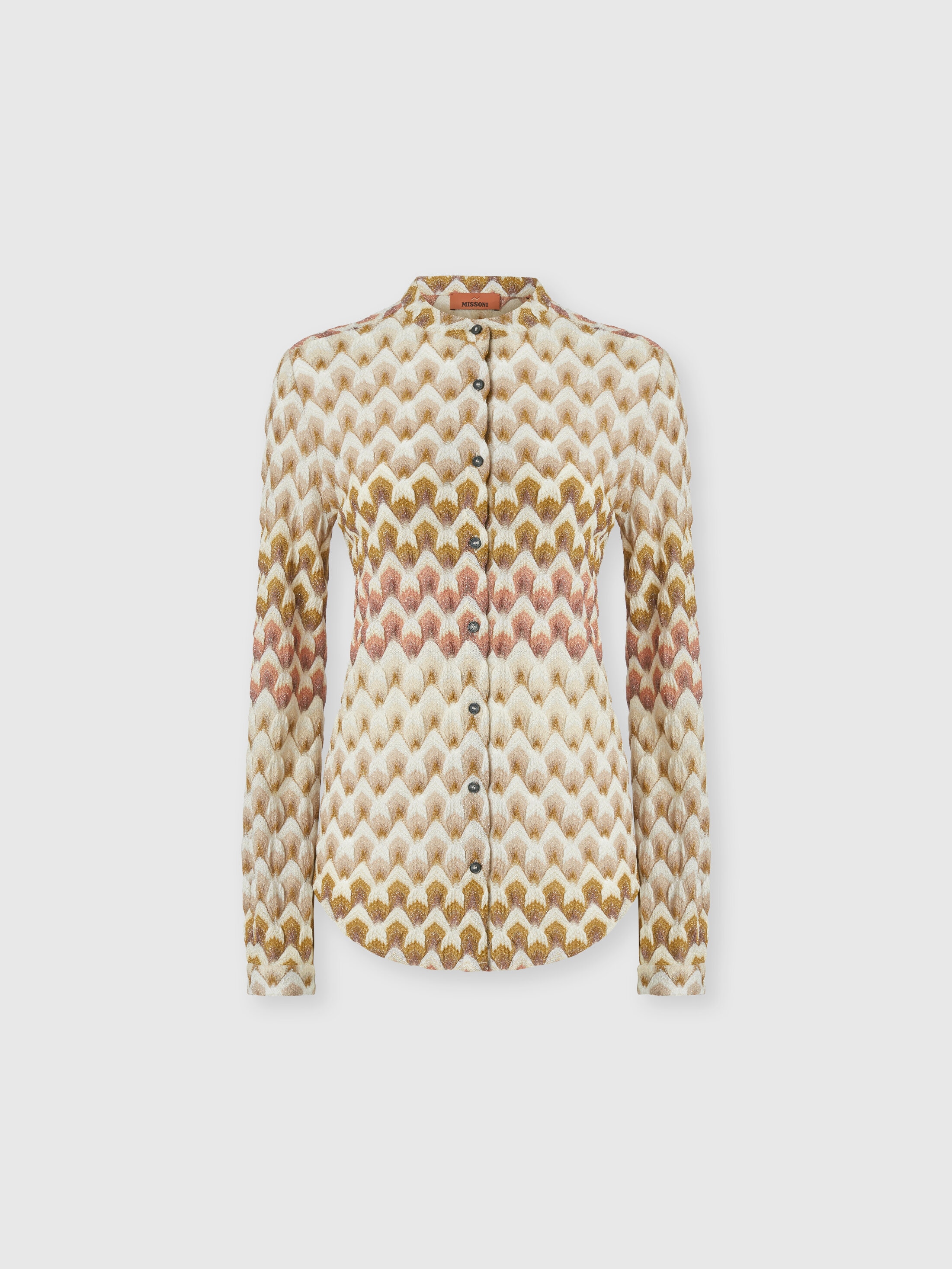 Viscose lamé shirt with lace motif Gold& Beige | Missoni