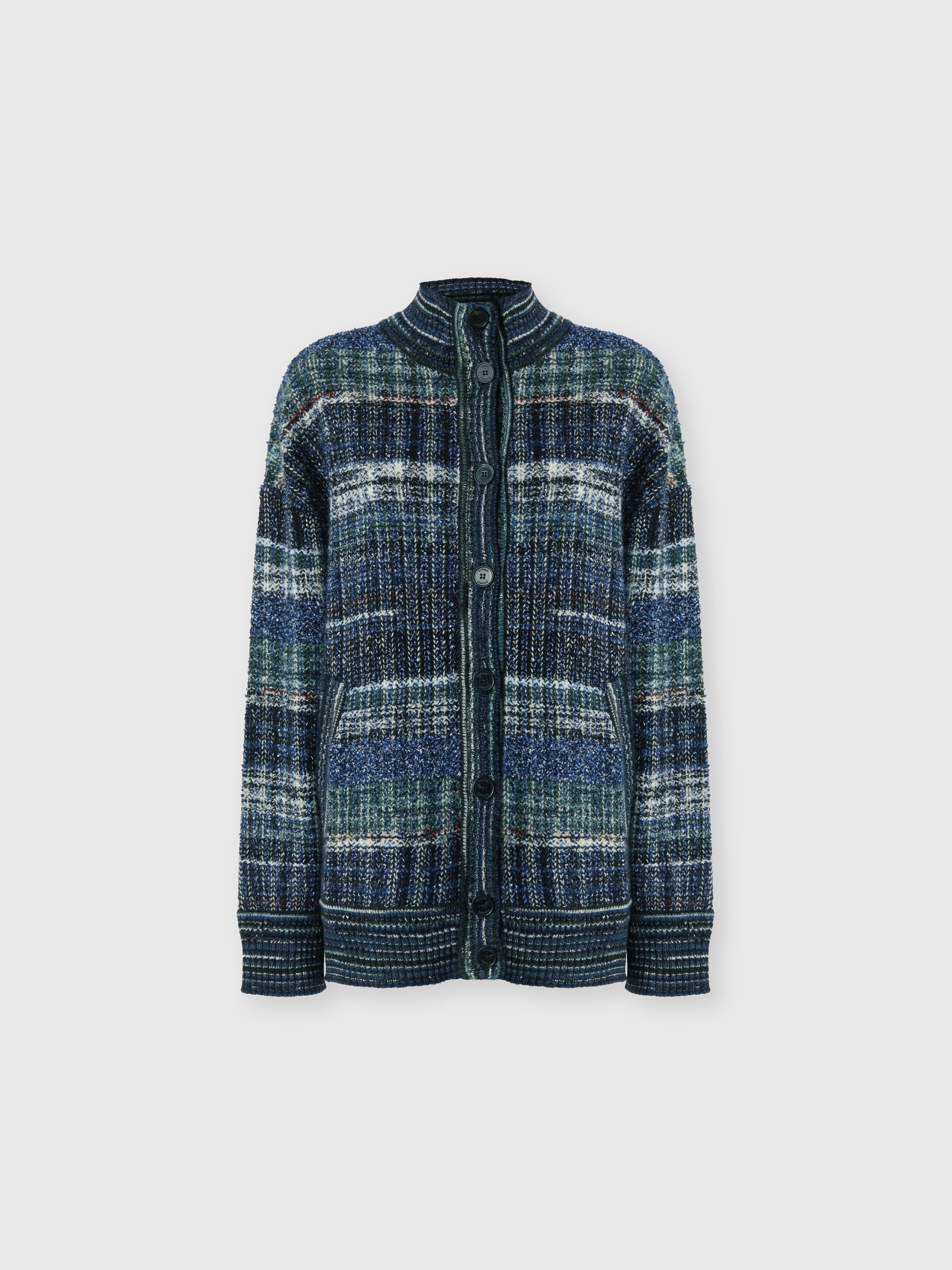 Missoni - Cardigan oversize en laine mlange check Femme Bleu Taille S 1590 €