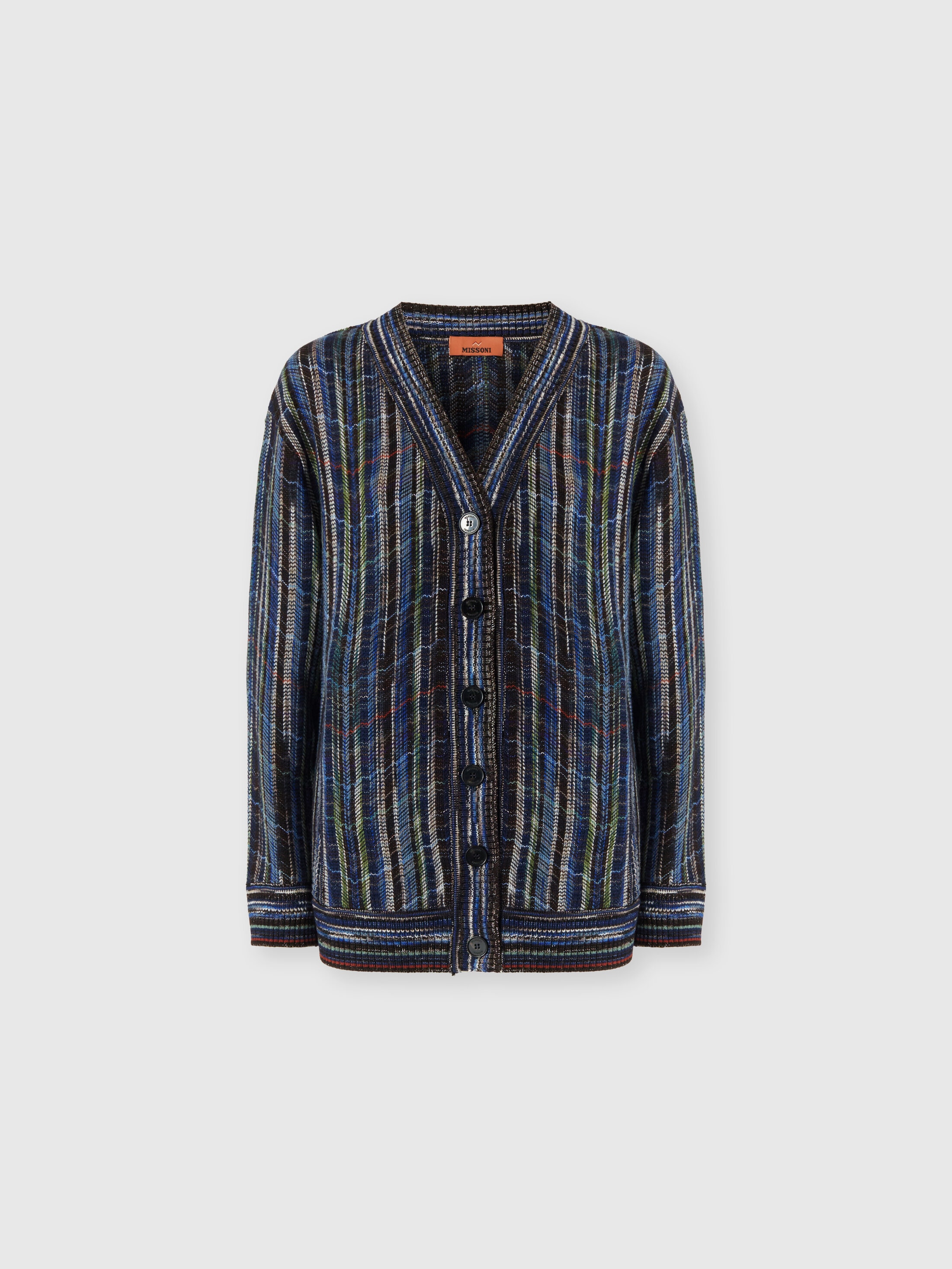 Missoni - Cardigan oversize en laine et viscose Femme Bleu Multicolore Taille 44 1390 €
