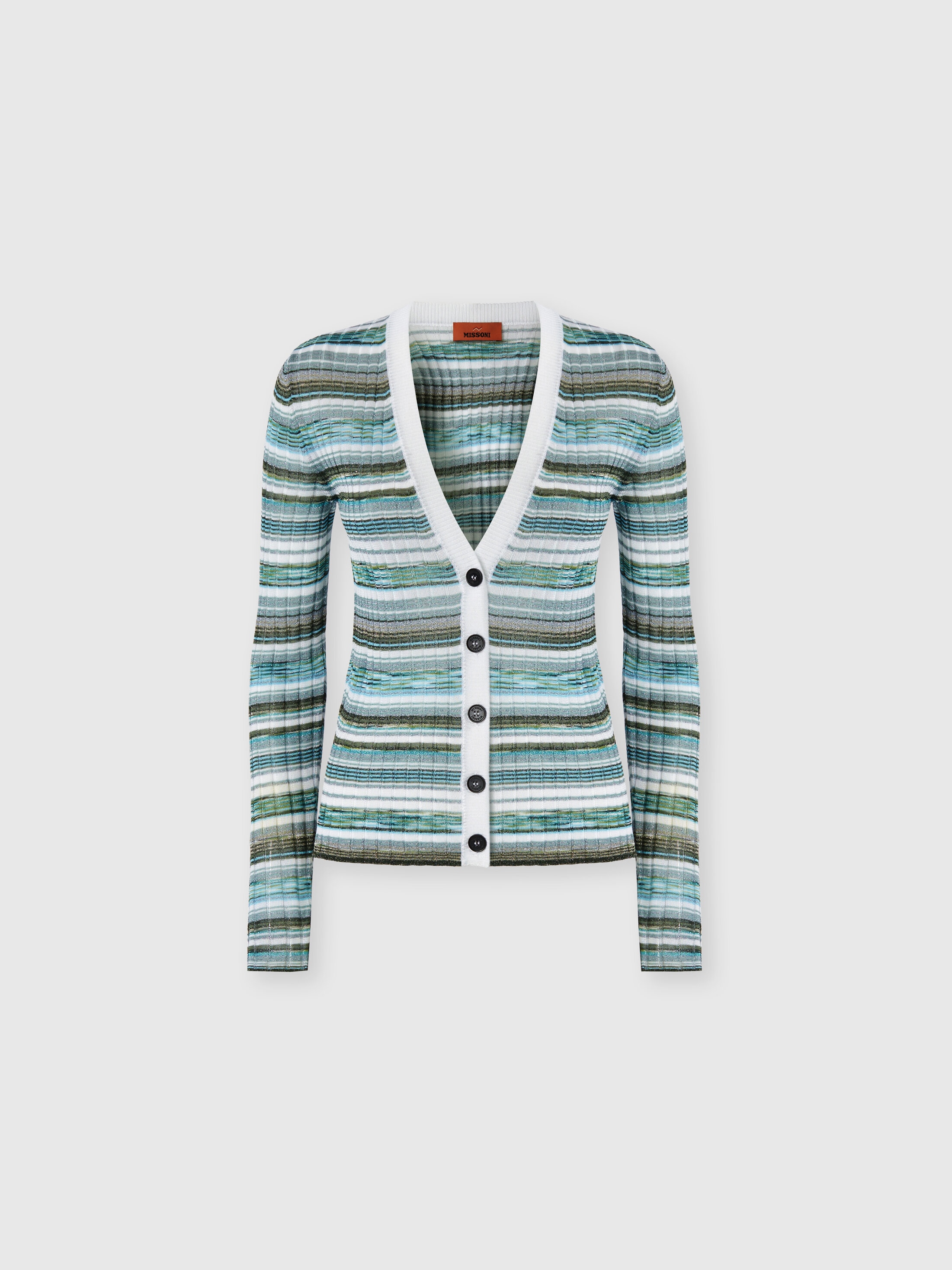 Missoni Ribbed Striped Viscose-blend Cardigan In Multi