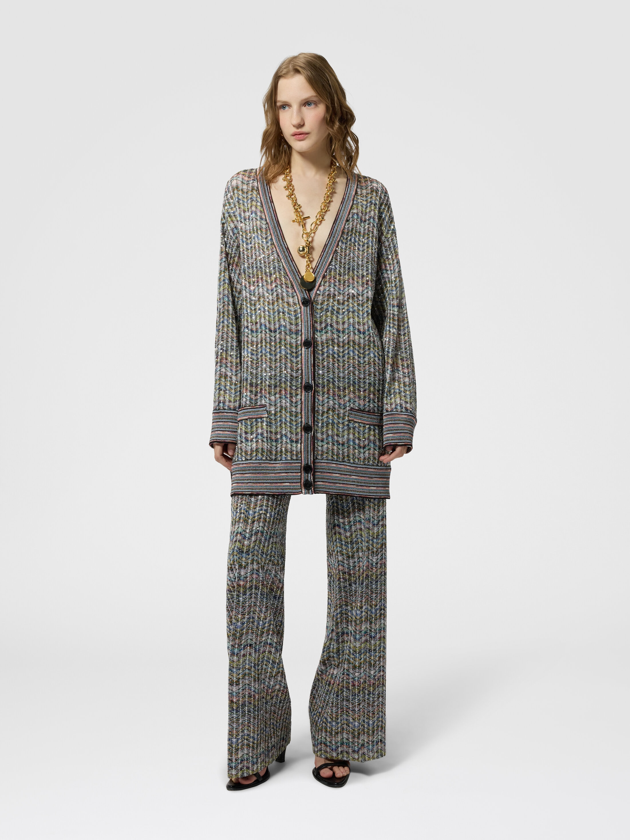 Oversized viscose-blend cardigan with sequins Multicoloured | Missoni