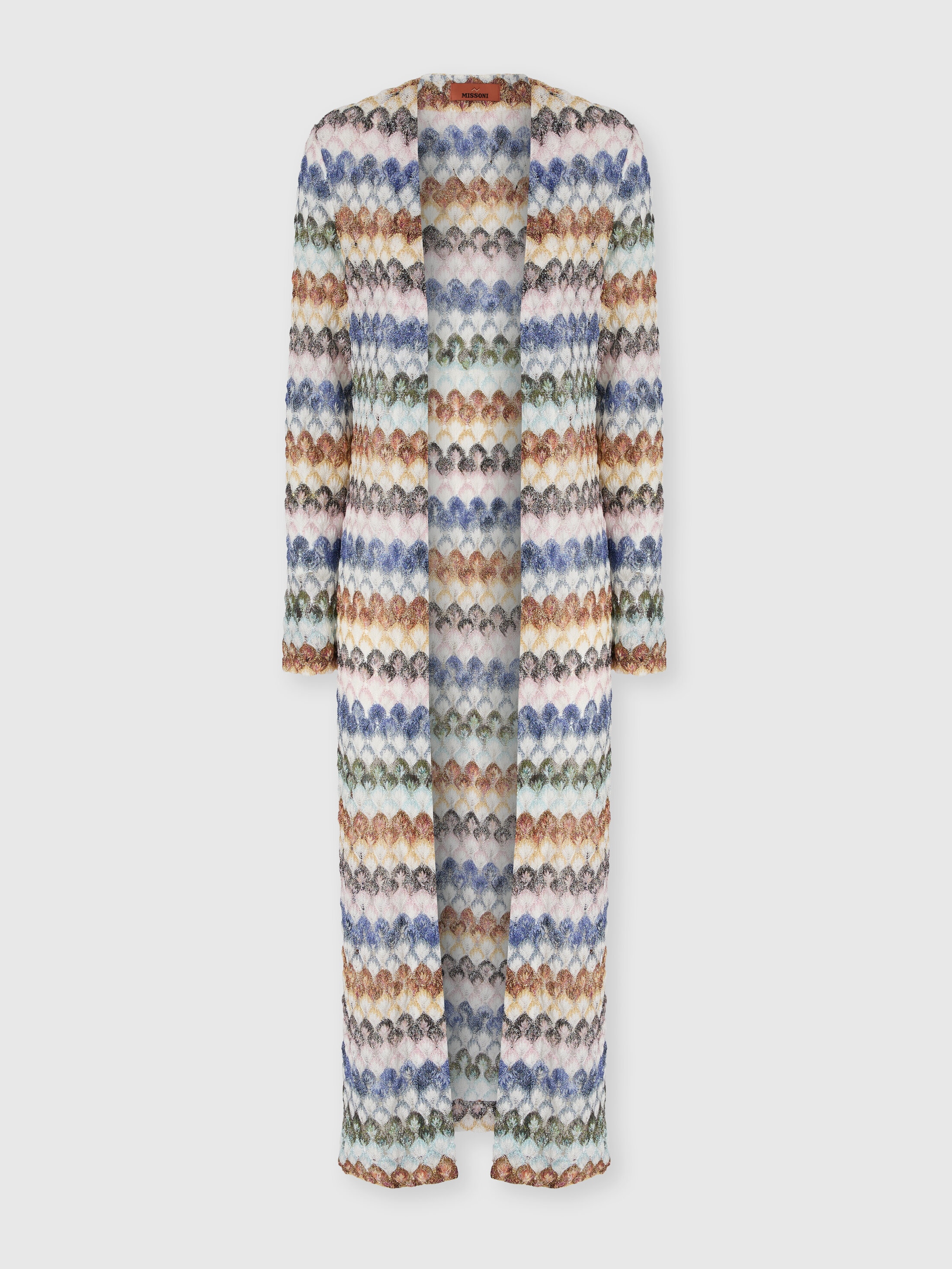 M MISSONI ロングカーディガン ニット ジャケット マルチカラー 40 レースモチーフビスコースラメロングカーディガン マルチカラー | Missoni