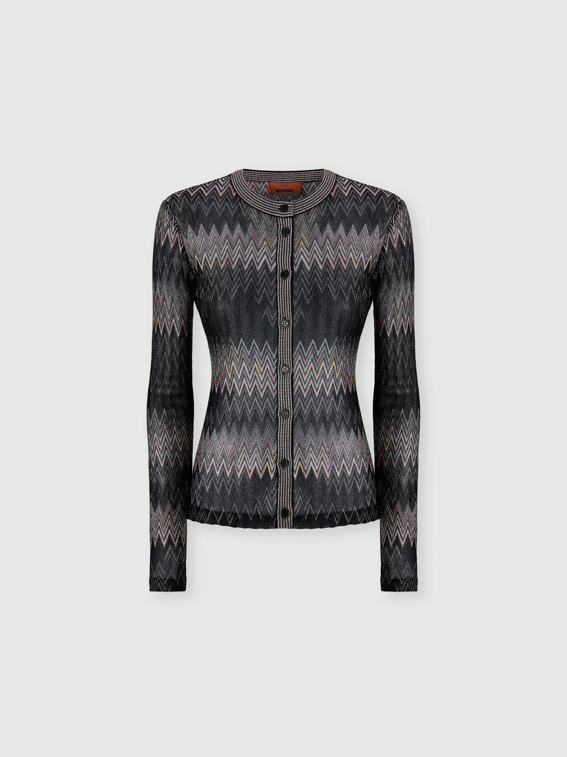 Missoni - Cardigan col rond en viscose lam chevron Femme Noir Taille 48 720 €