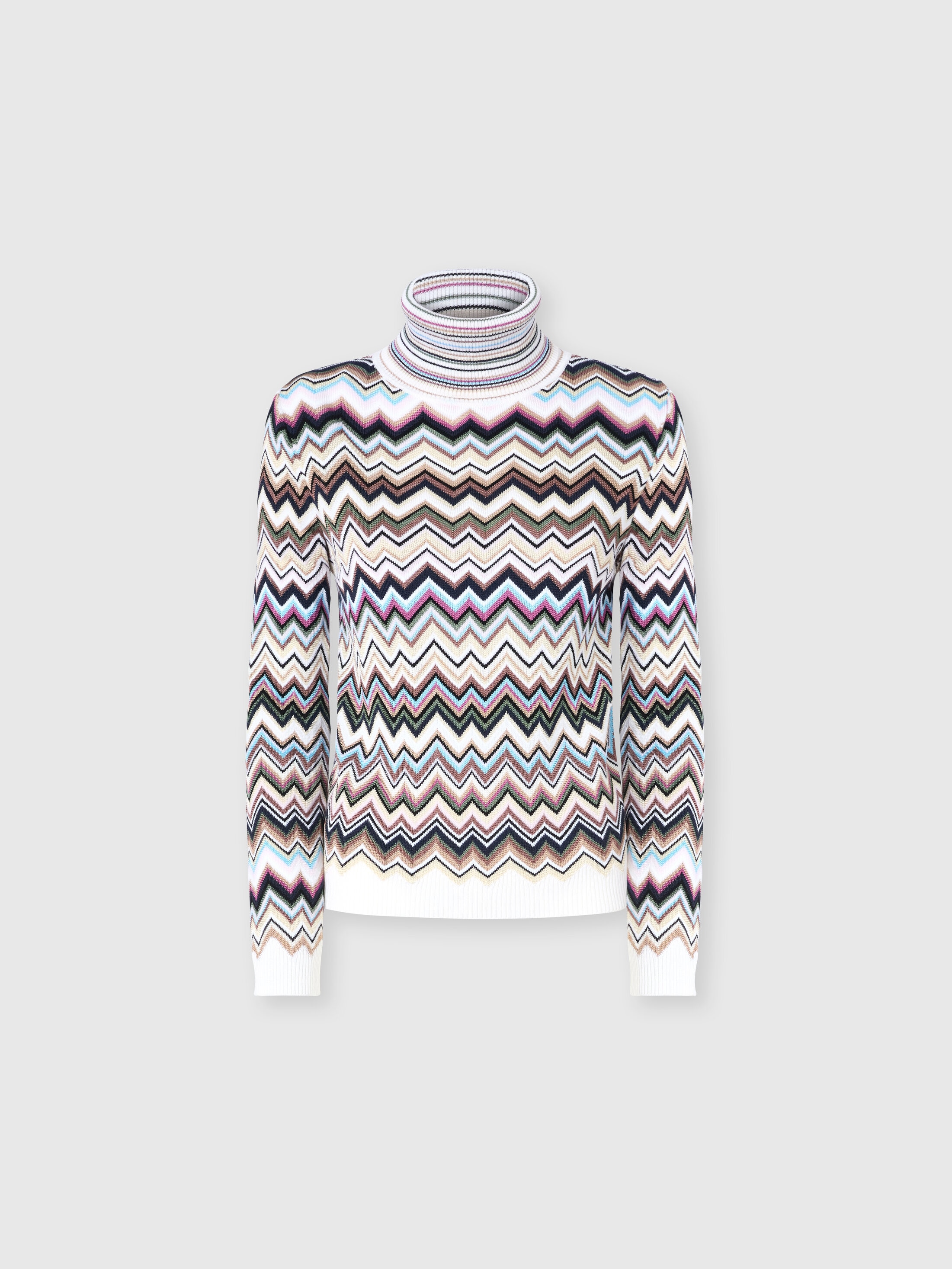 Missoni - Pull col roul en laine et viscose zig zag Femme Multicolore Taille 42 790 €