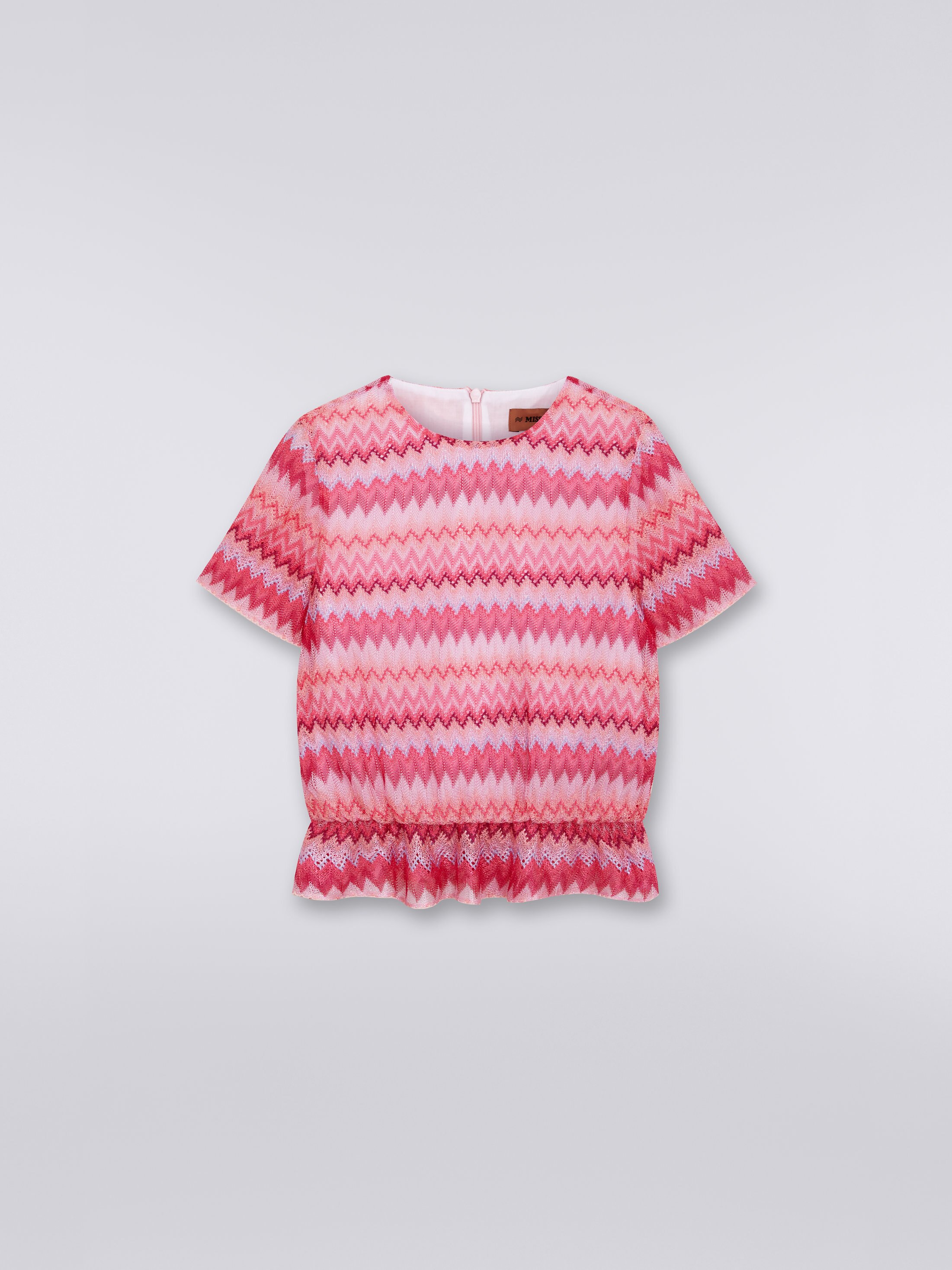 Tシャツ ビスコース シェブロン フリル付き ピンク | Missoni