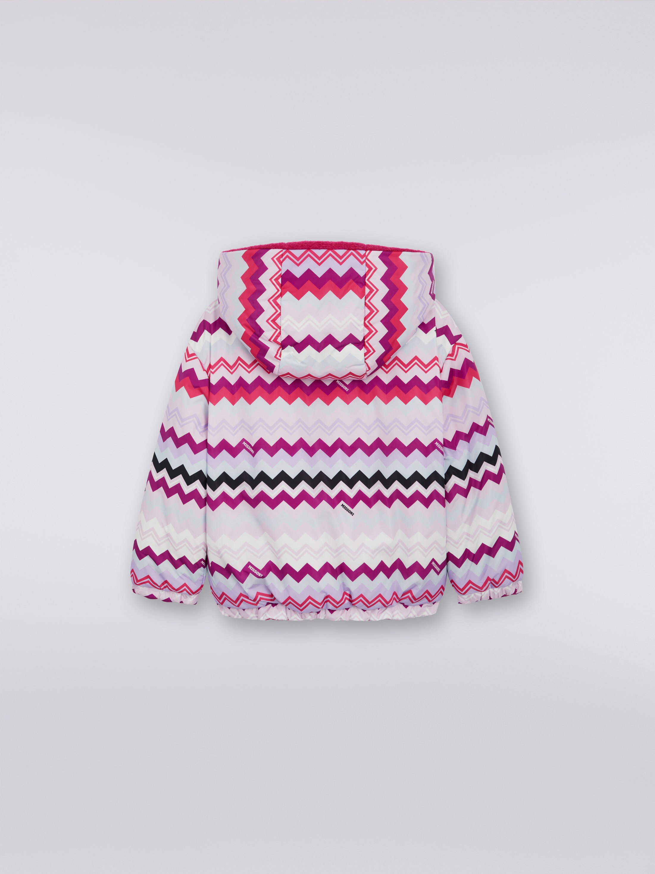 Missoni Kids zigzag-print hooded coat - Pink