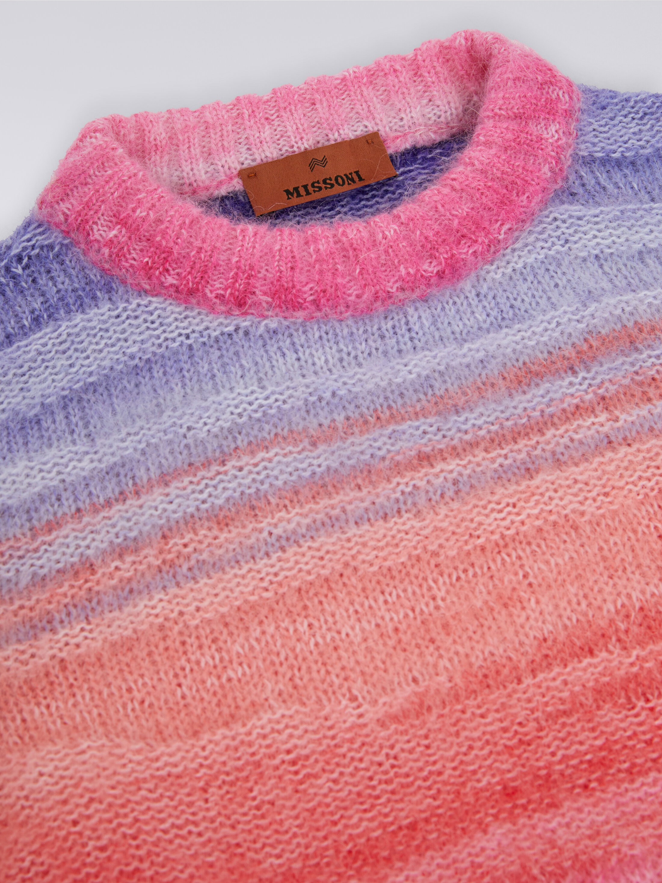 Maglia girocollo in misto alpaca e mohair Multicolore