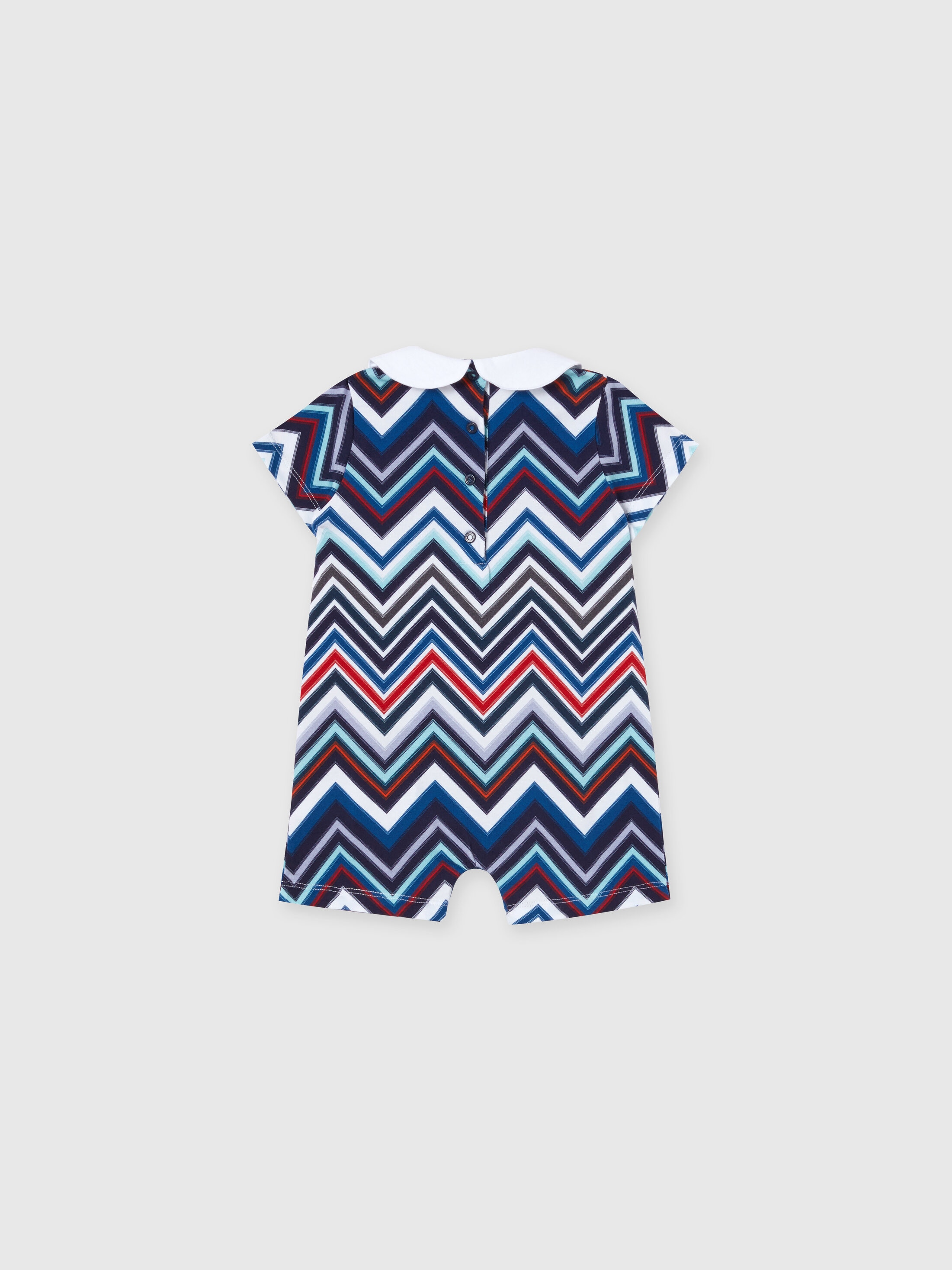 Two-piece set with cotton chevron jumpsuit and docker hat